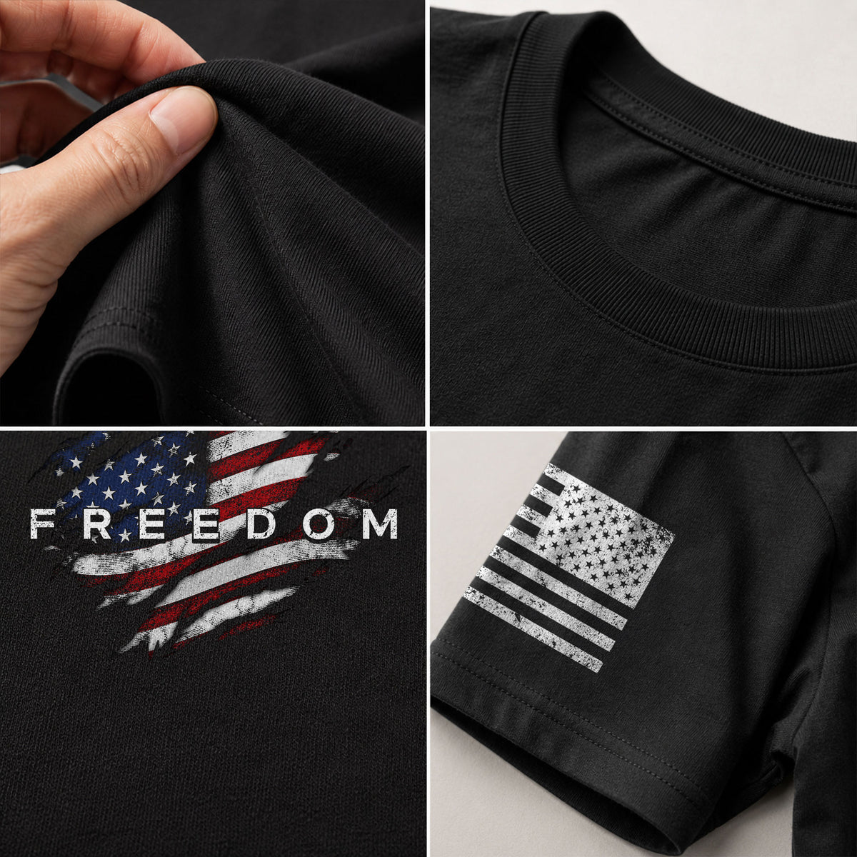 Freedom American Flag Distressed Patriotic USA - Freedom T Shirt, Patriotic Shirts for Men - Rust Field Wear