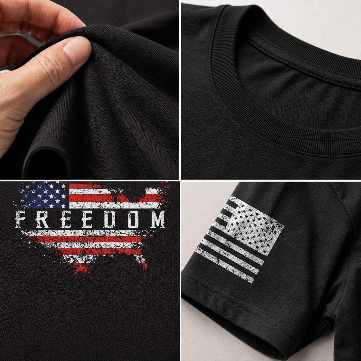 Freedom USA Map American Flag Patriotic Vintage, Patriotic T Shirts - Freedom Shirts for Men - Rust Field Wear