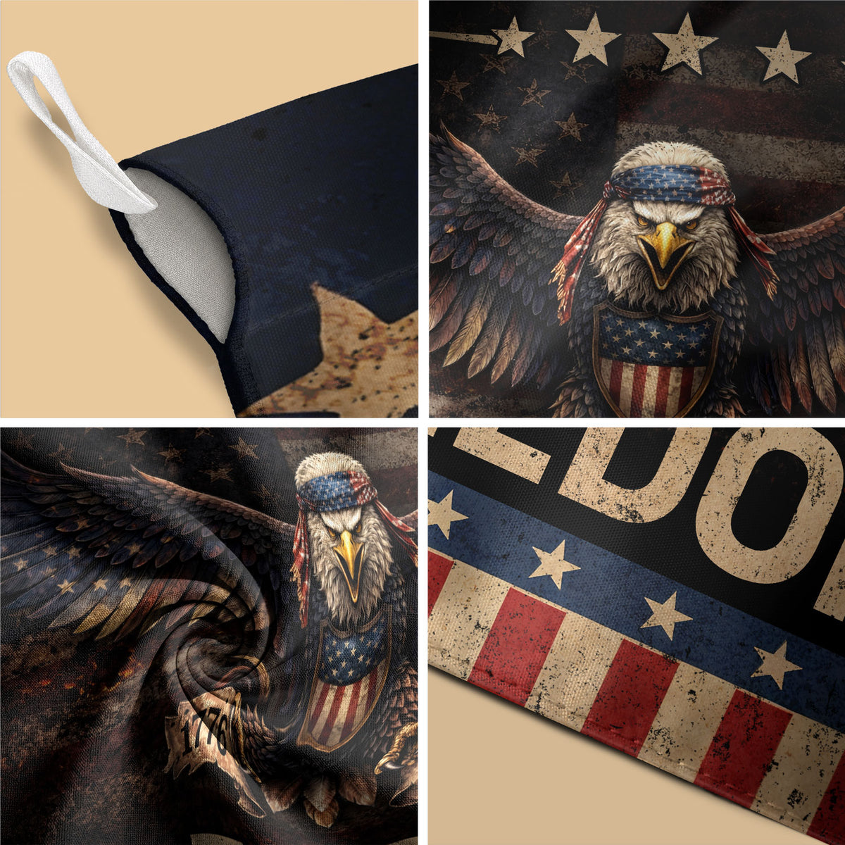 250 Years of Freedom House Flag Patriotic Eagle 1776-2026 Vintage USA 250th Anniversary Flag American - Rust Field Wear