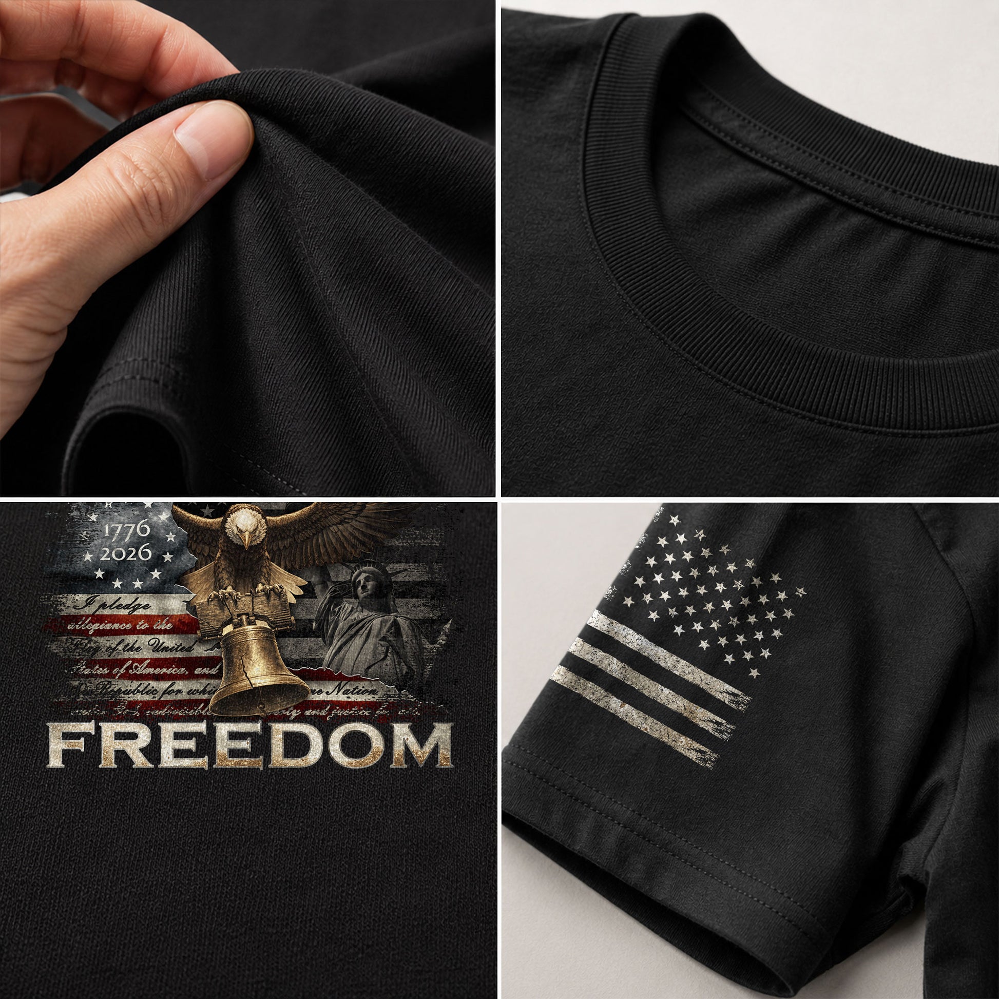 Freedom Patriotic American Flag Eagle Liberty Bell Vintage Pride, Patriotic T Shirts - Freedom Shirts for Men - Rust Field Wear