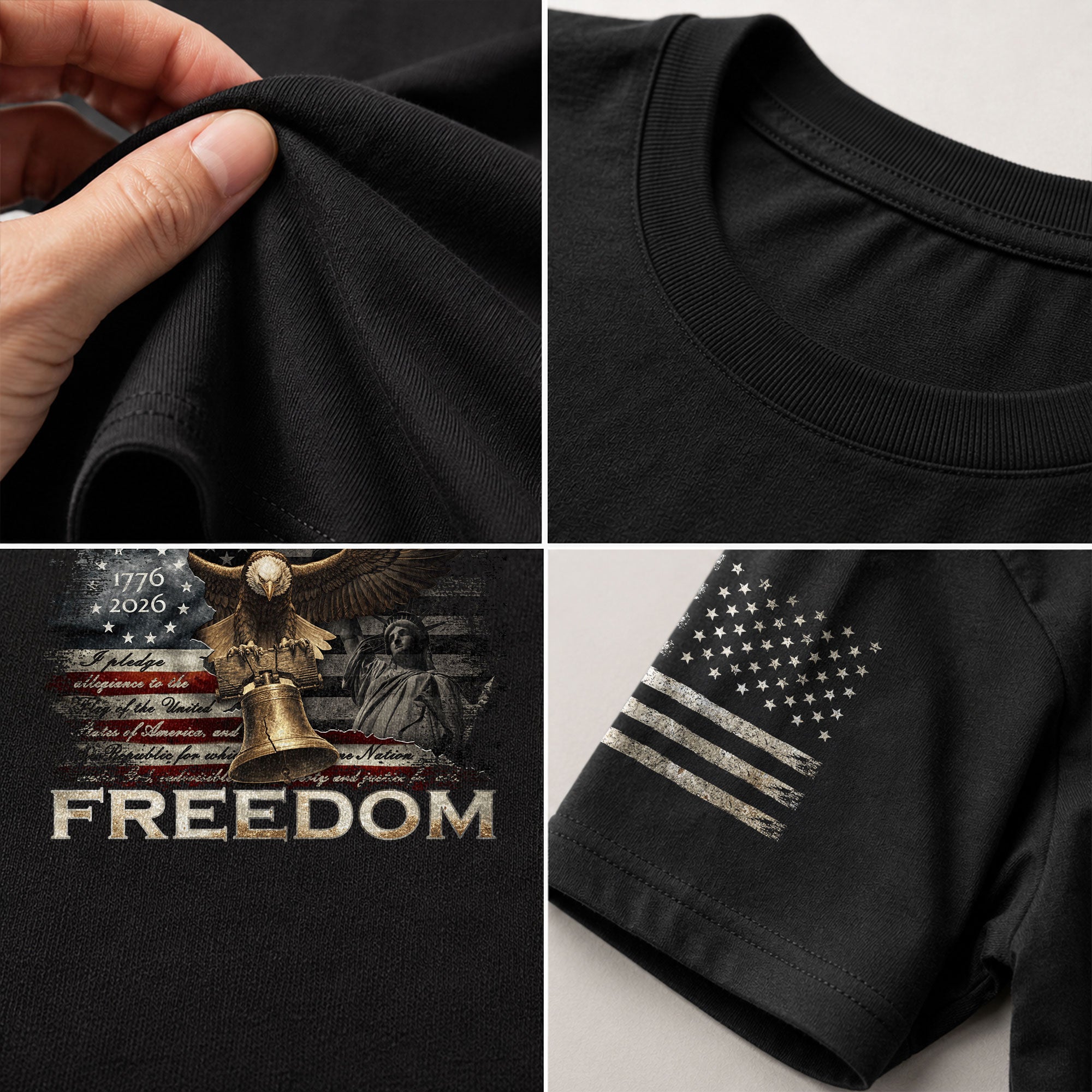 Freedom Patriotic American Flag Eagle Liberty Bell Vintage Pride, Patriotic T Shirts - Freedom Shirts for Men - Rust Field Wear