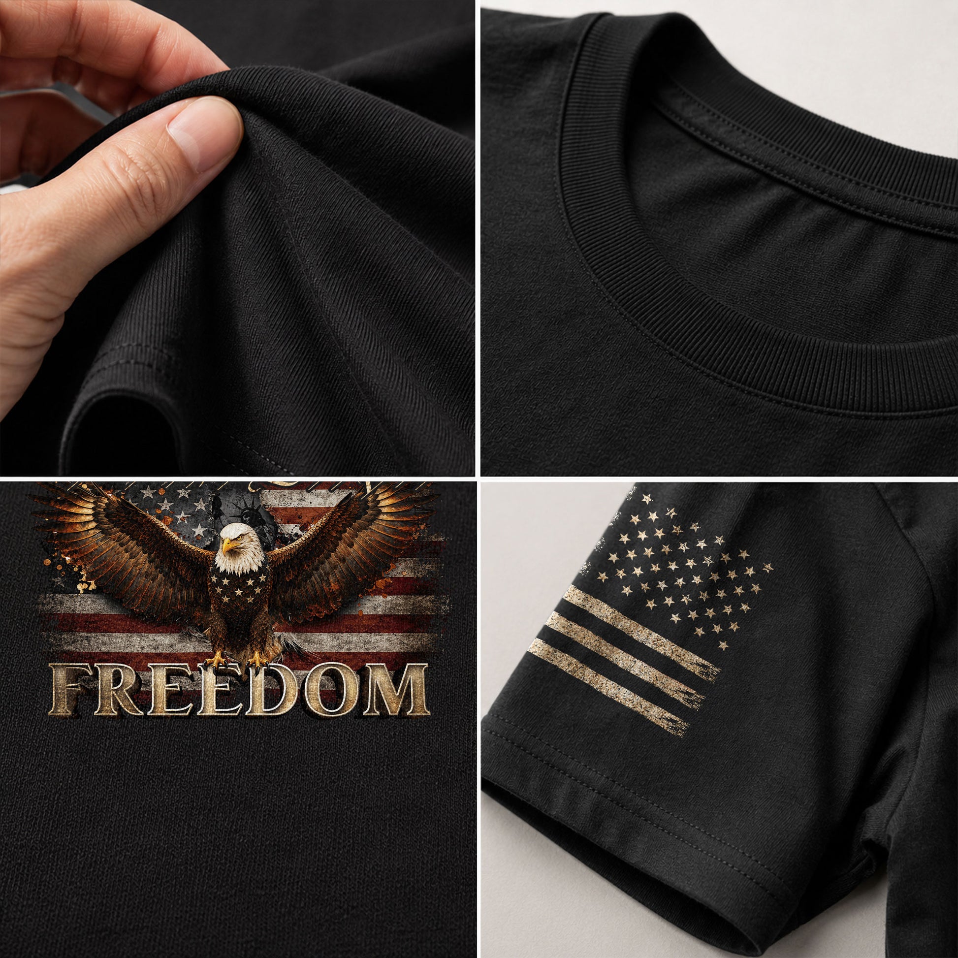 Freedom American Flag We The People Eagle Patriotic Vintage Pride - Freedom Shirts for Men, Patriotic T Shirts - Rust Field Wear