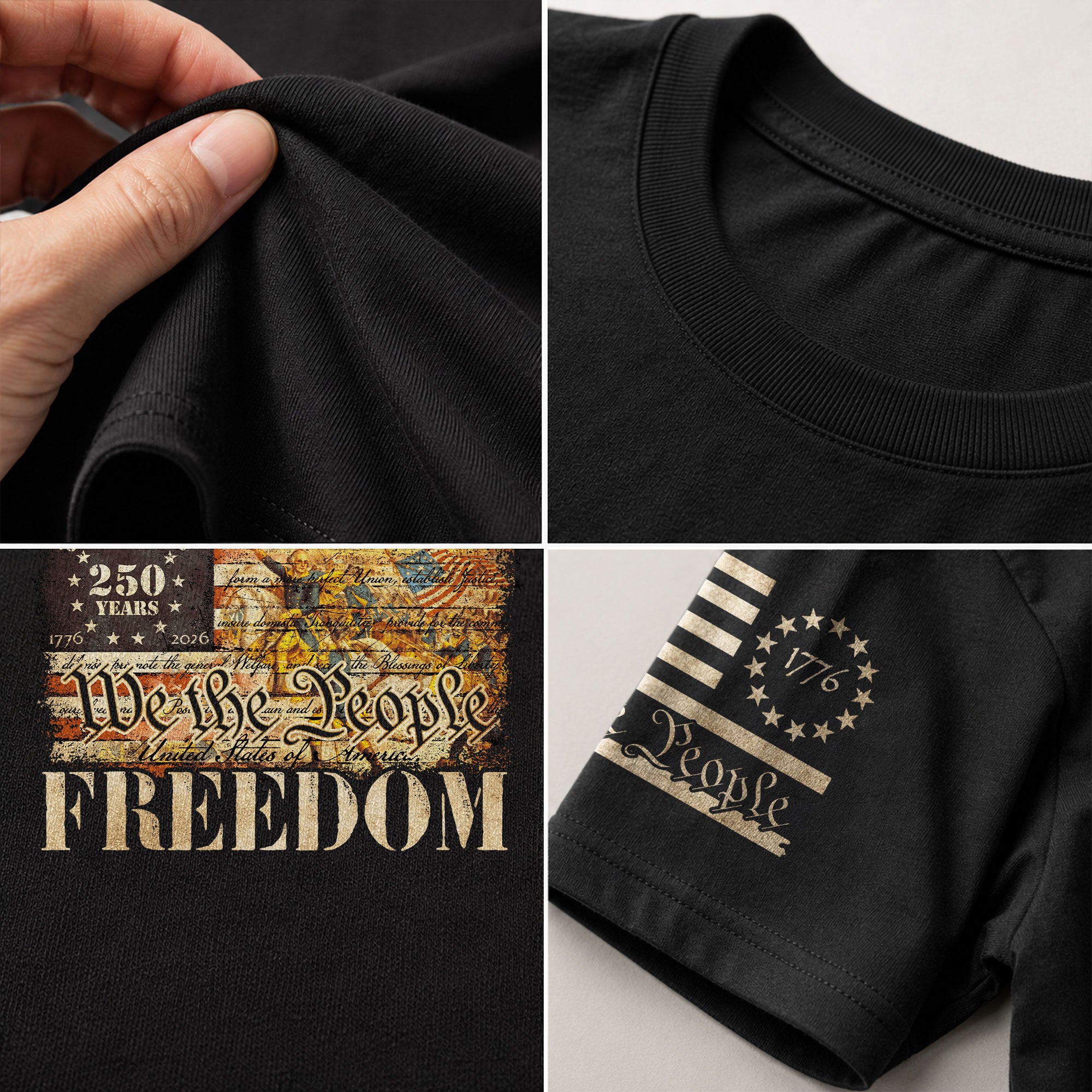 Freedom Shirts for Men, Freedom American Flag Vintage History Patriotic We The People - Patriotic T Shirts - Rust Field Wear