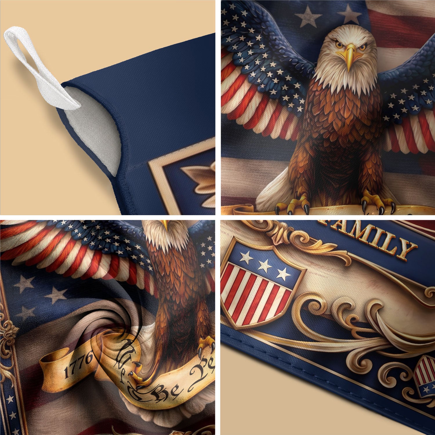 Custom Family Name 250 Years We The People Patriot Eagle Garden Flag Banner - Rust Field Wear