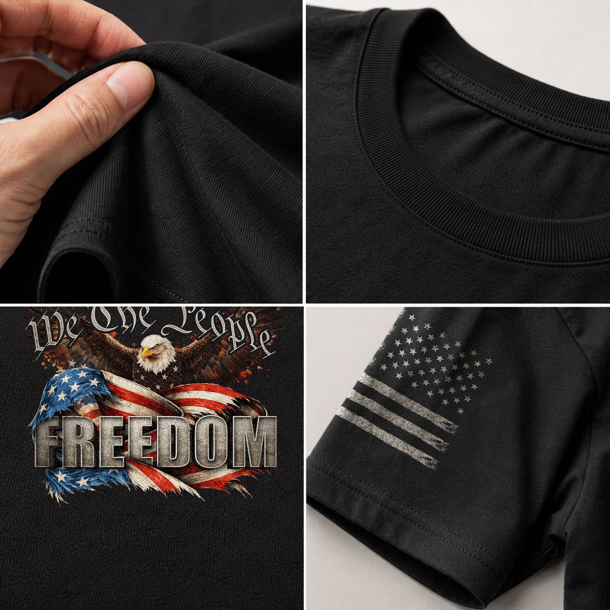 Patriotic T Shirts, American Pride Freedom We The People Flag Eagle Patriotic - Freedom Shirts for Men - Rust Field Wear