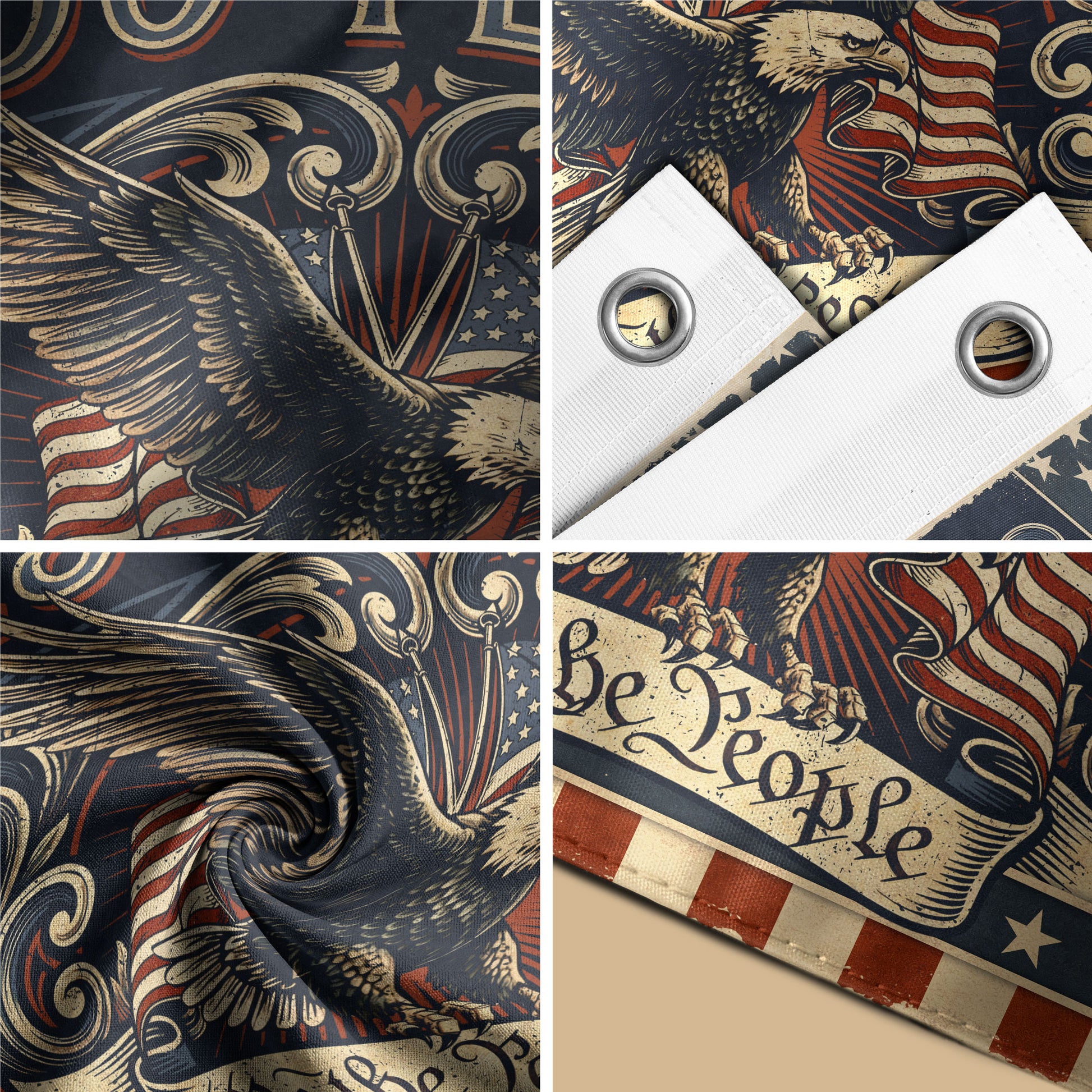 250 Years We The People Flag 1776-2026 Vintage American Eagle Liberty Bell Banner - Rust Field Wear
