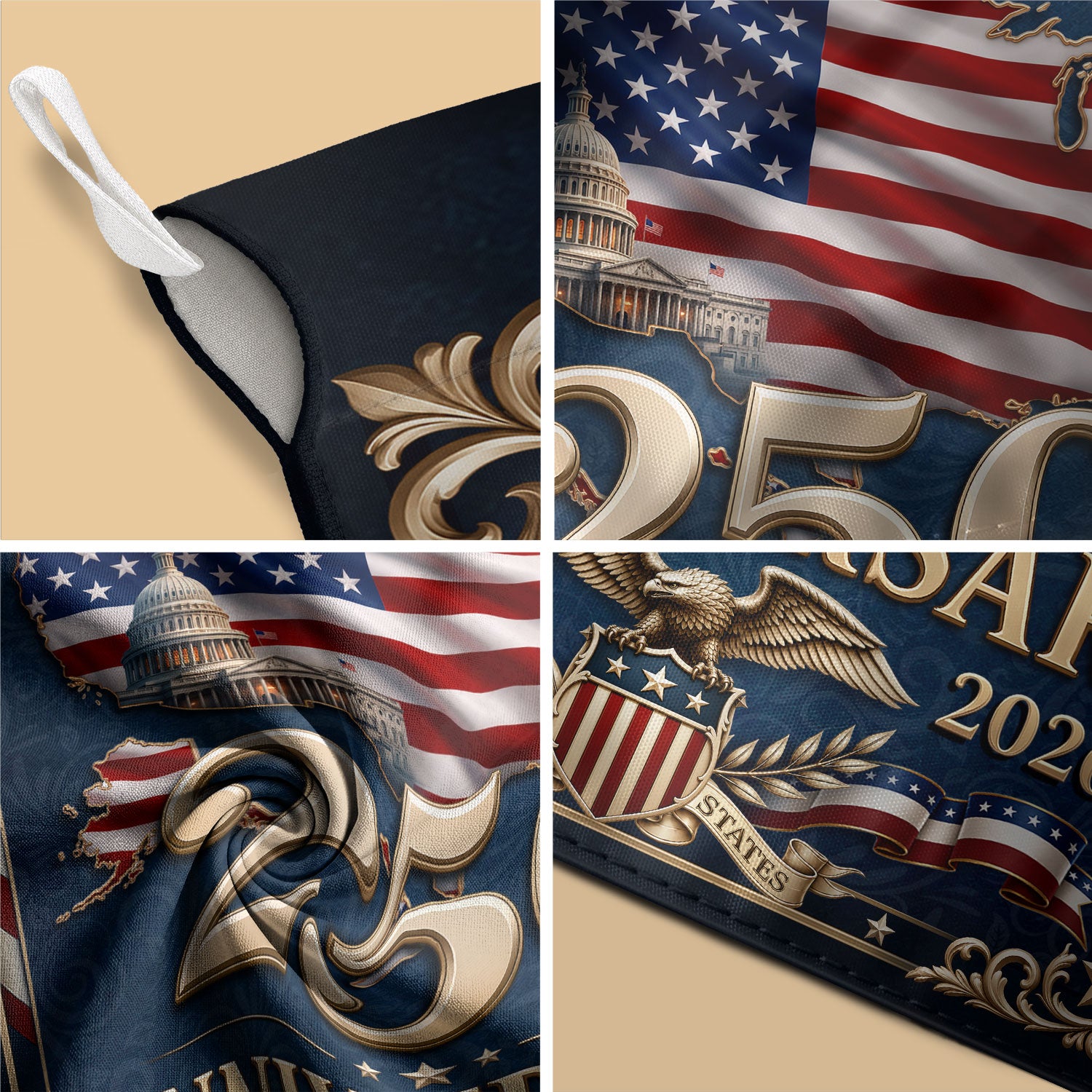 USA 250th Anniversary Garden Flag - 1776-2026 Patriotic Map & Eagle Yard Decor
