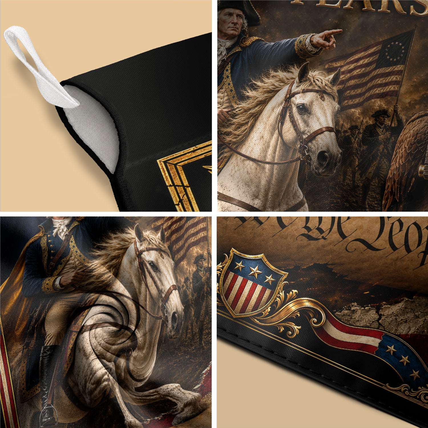 USA 250th Anniversary Garden Flag 1776-2026 George Washington Bald Eagle Patriotic Decor - Rust Field Wear