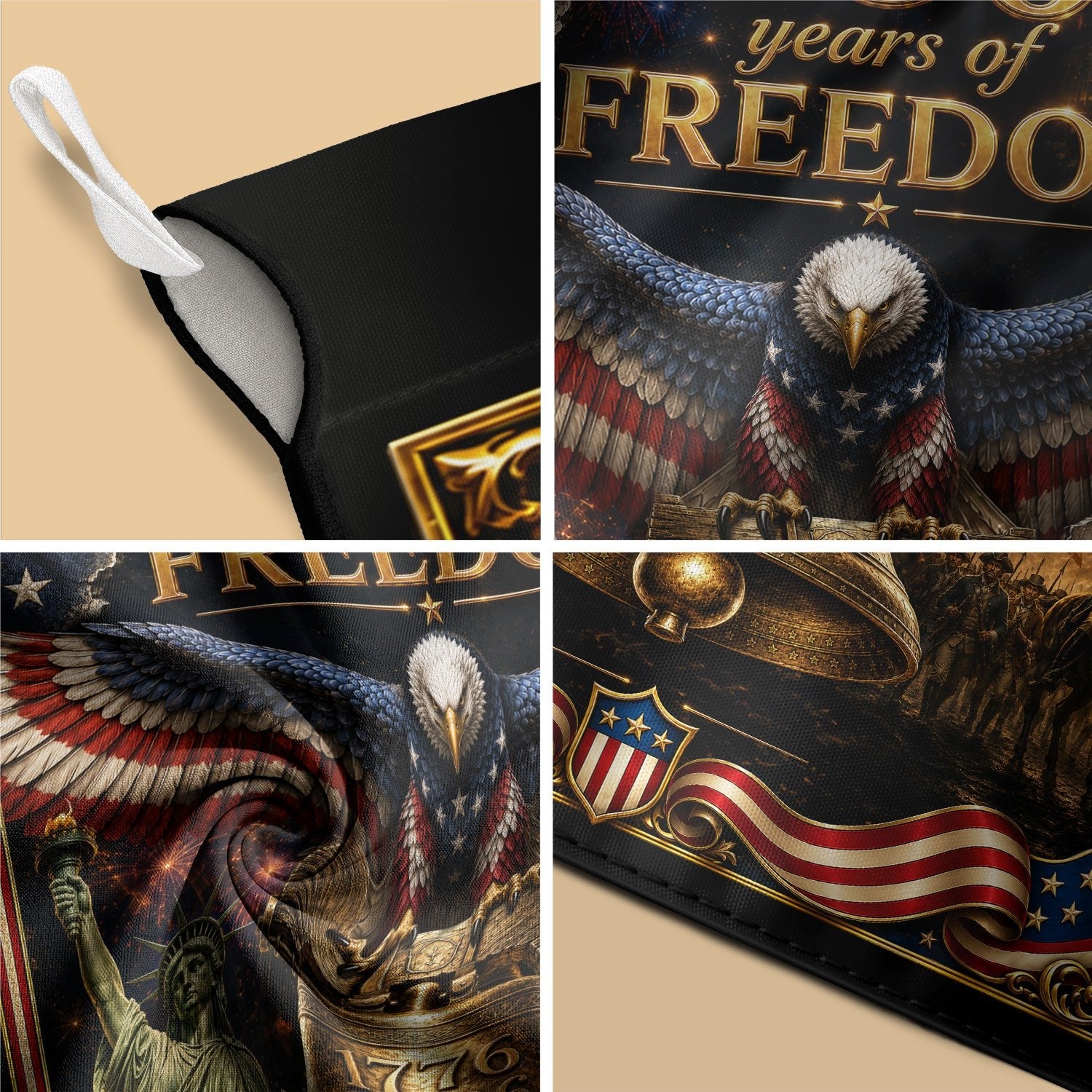 250 Years of Freedom Garden Flag 1776-2026 Patriotic Bald Eagle Liberty Bell US Decor - Rust Field Wear