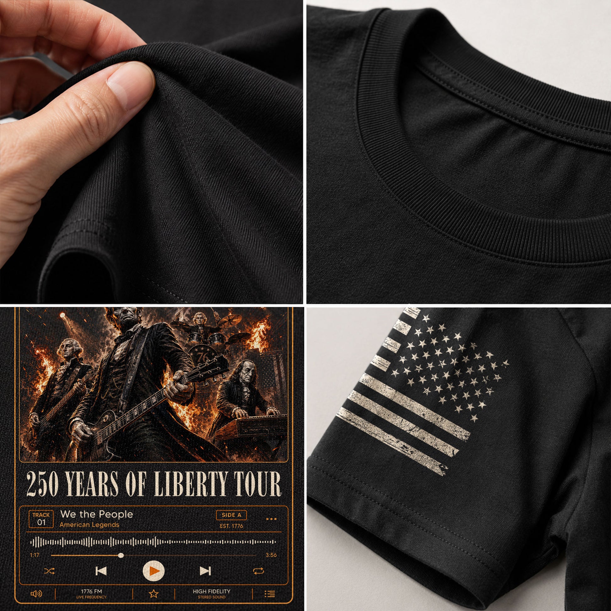 250 Years of Liberty Tour Shirt Vintage Patriotic Rock Band USA Freedom Tee - Rust Field Wear