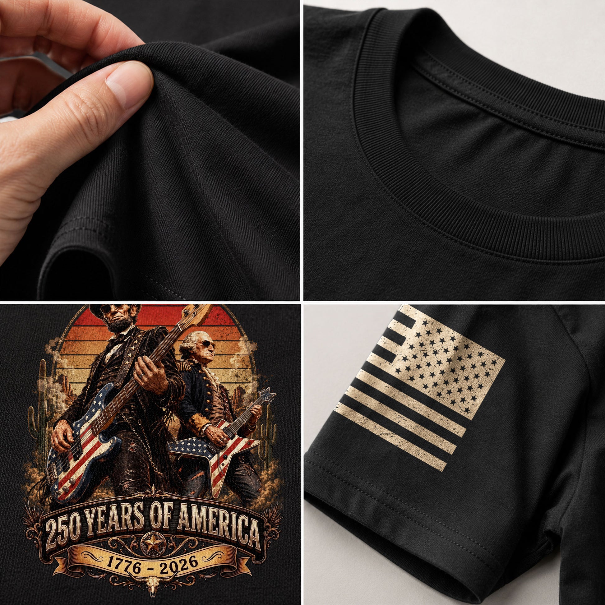 250 Years of America Shirt Vintage Patriotic Guitar Rock Freedom Tee 1776–2026 - Rust Field Wear