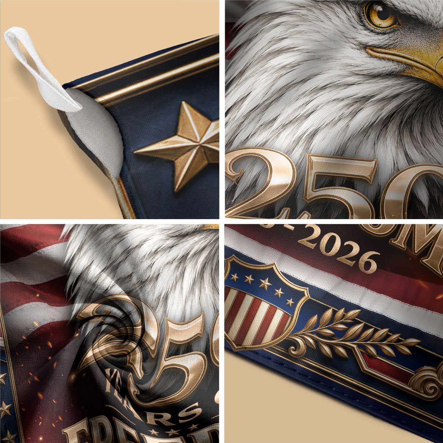 Patriotic Garden Flag 1776-2026 Bald Eagle Sign Freedom USA Banner