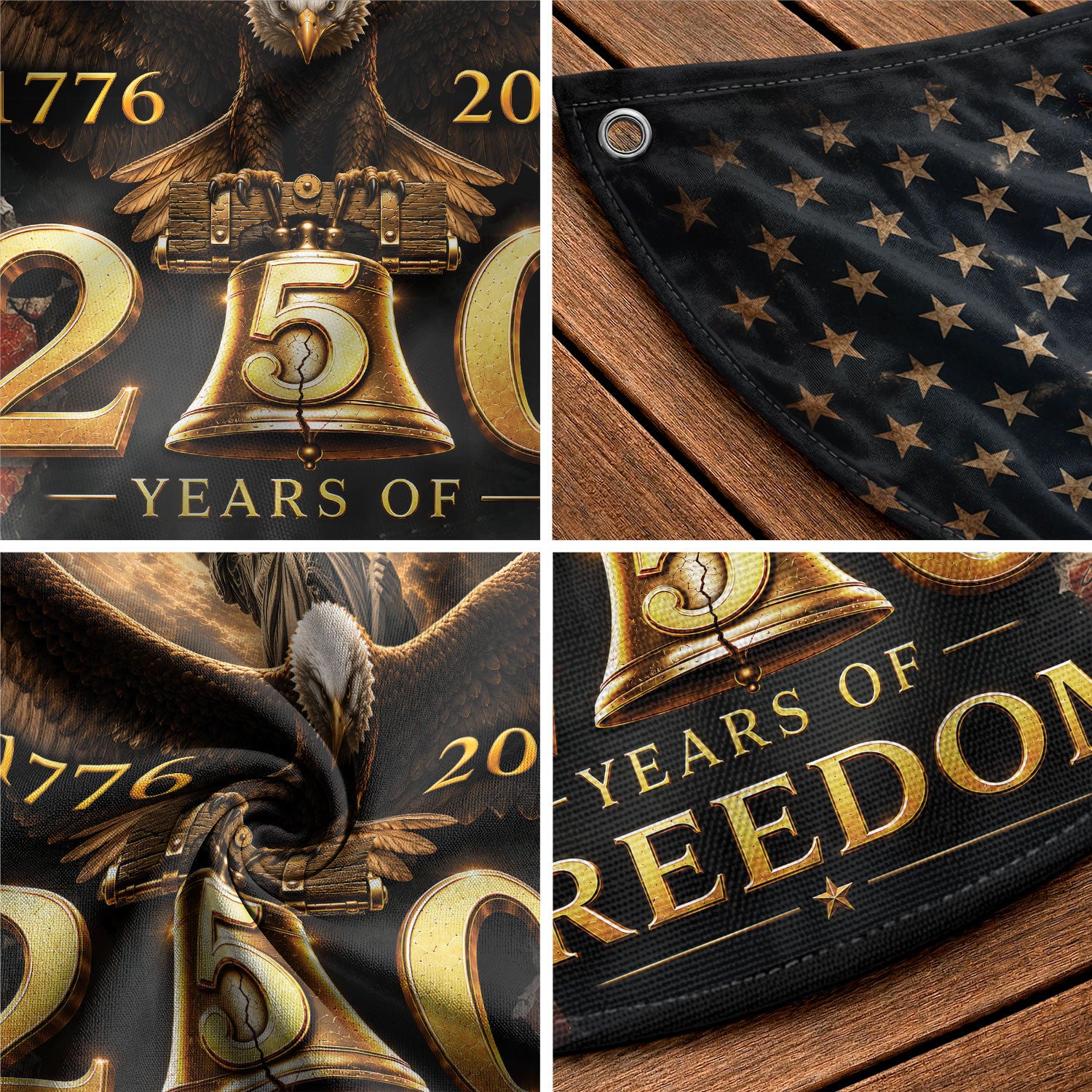 250th Anniversary US Fence Flag 1776-2026 Patriotic Statue of Liberty Outdoor Banner