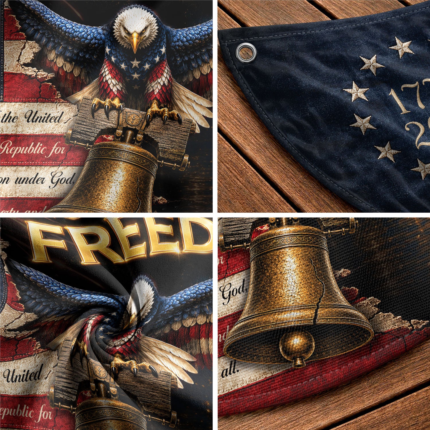 250th Anniversary US Fence Flag 1776-2026 Patriotic US Capitol Statue of Liberty Banner
