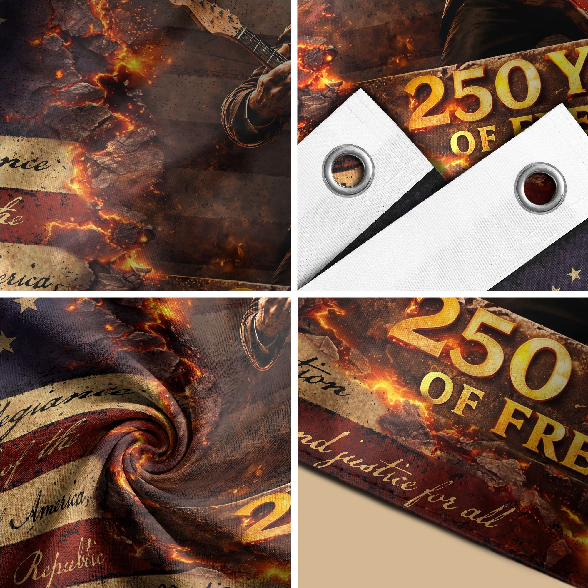 250 Years of Freedom 1776-2026 Abraham Lincoln Bald Eagle We The People Patriotic Flag
