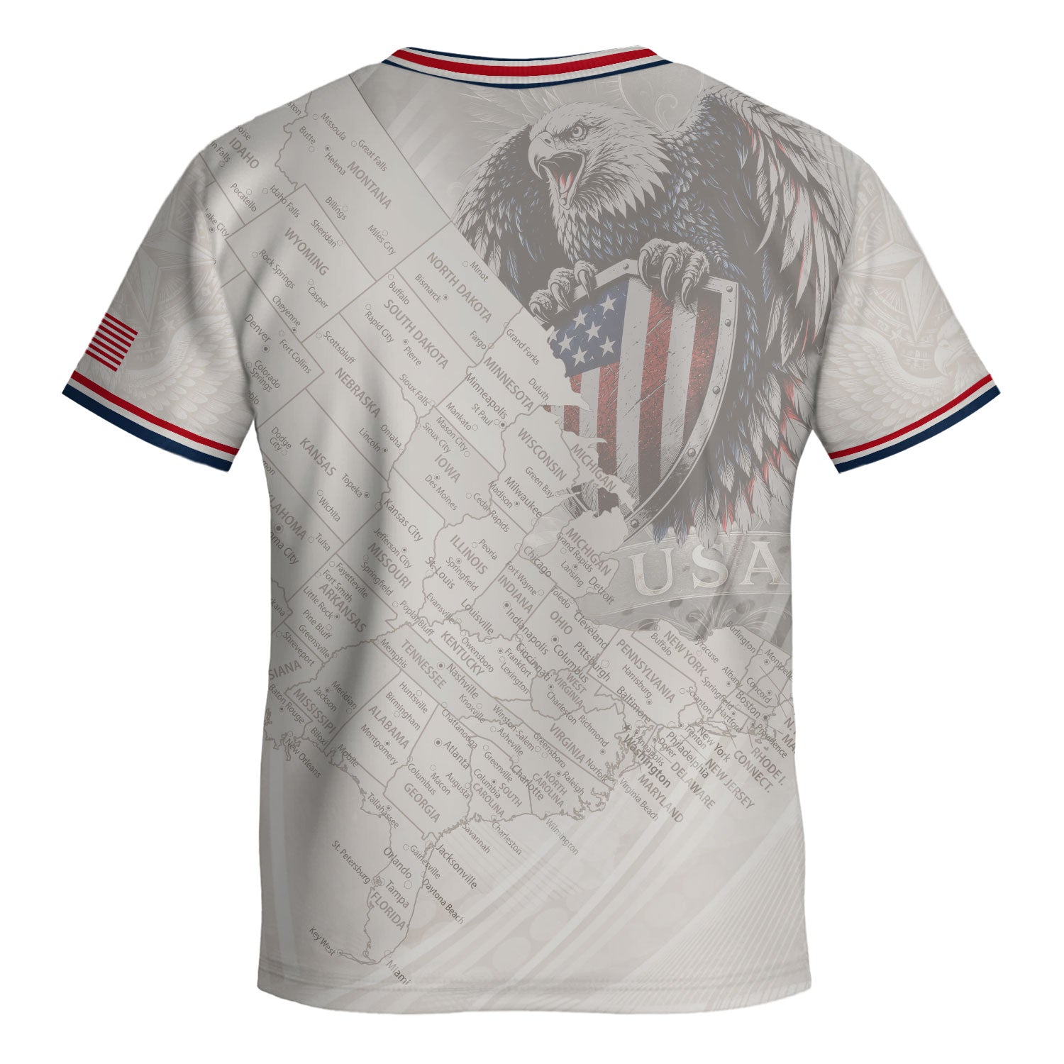 USA Kids Soccer Jersey Set White Eagle Patriotic Youth Football Outfit Kit