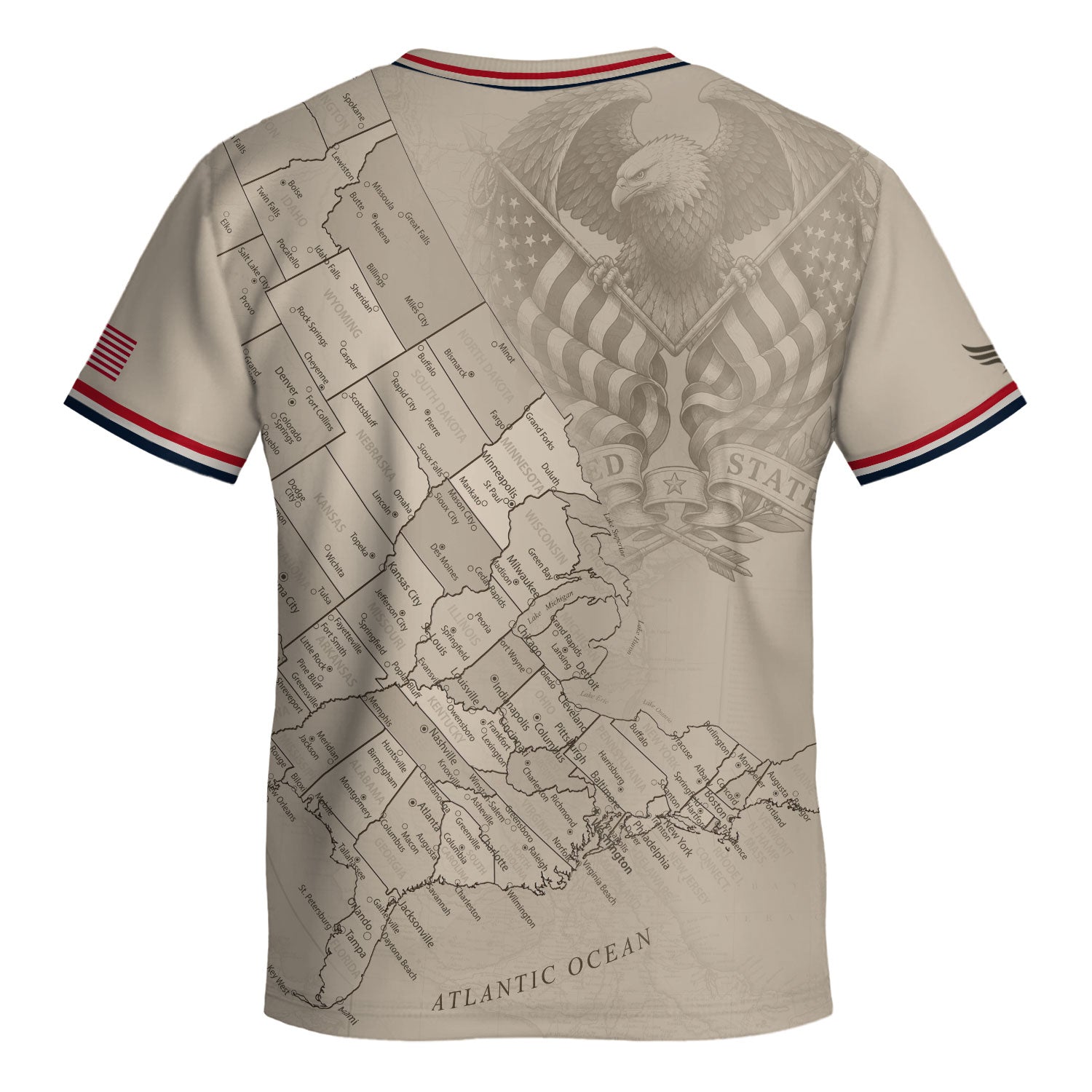USA Kids Soccer Jersey Set Off White Map Graphic Youth Football Kit