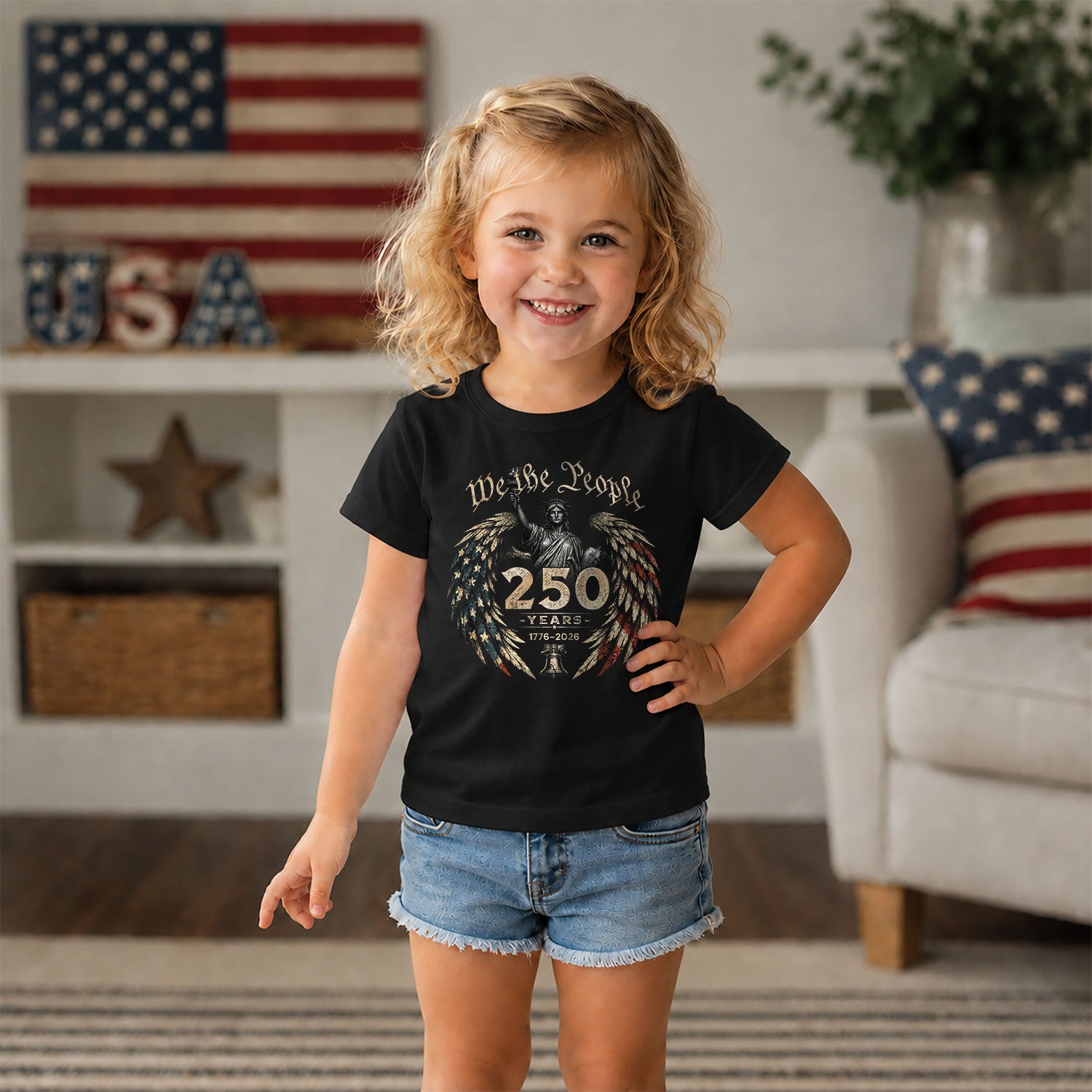 We The People 250 Years Kids Shirt 1776–2026 Patriotic Liberty Youth Tee