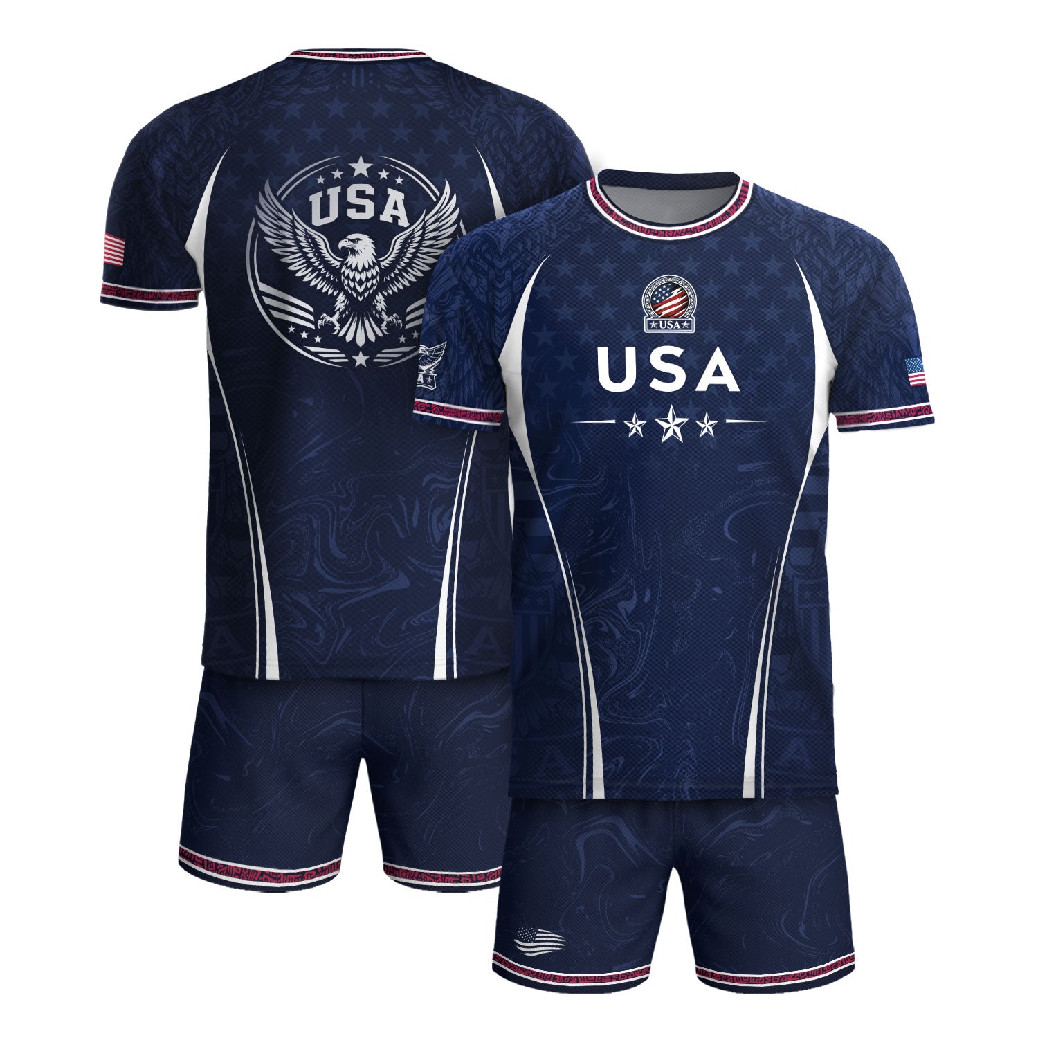Navy Blue USA Soccer Jersey Patriotic Eagle Football Shirt American Pride Sports Fan Apparel for Men