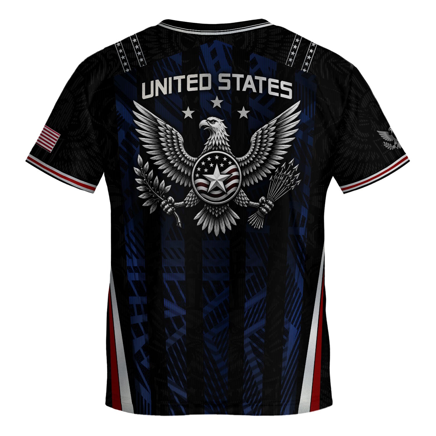 USA Kids Soccer Jersey Set Black Navy Eagle Crest Youth Football Kit