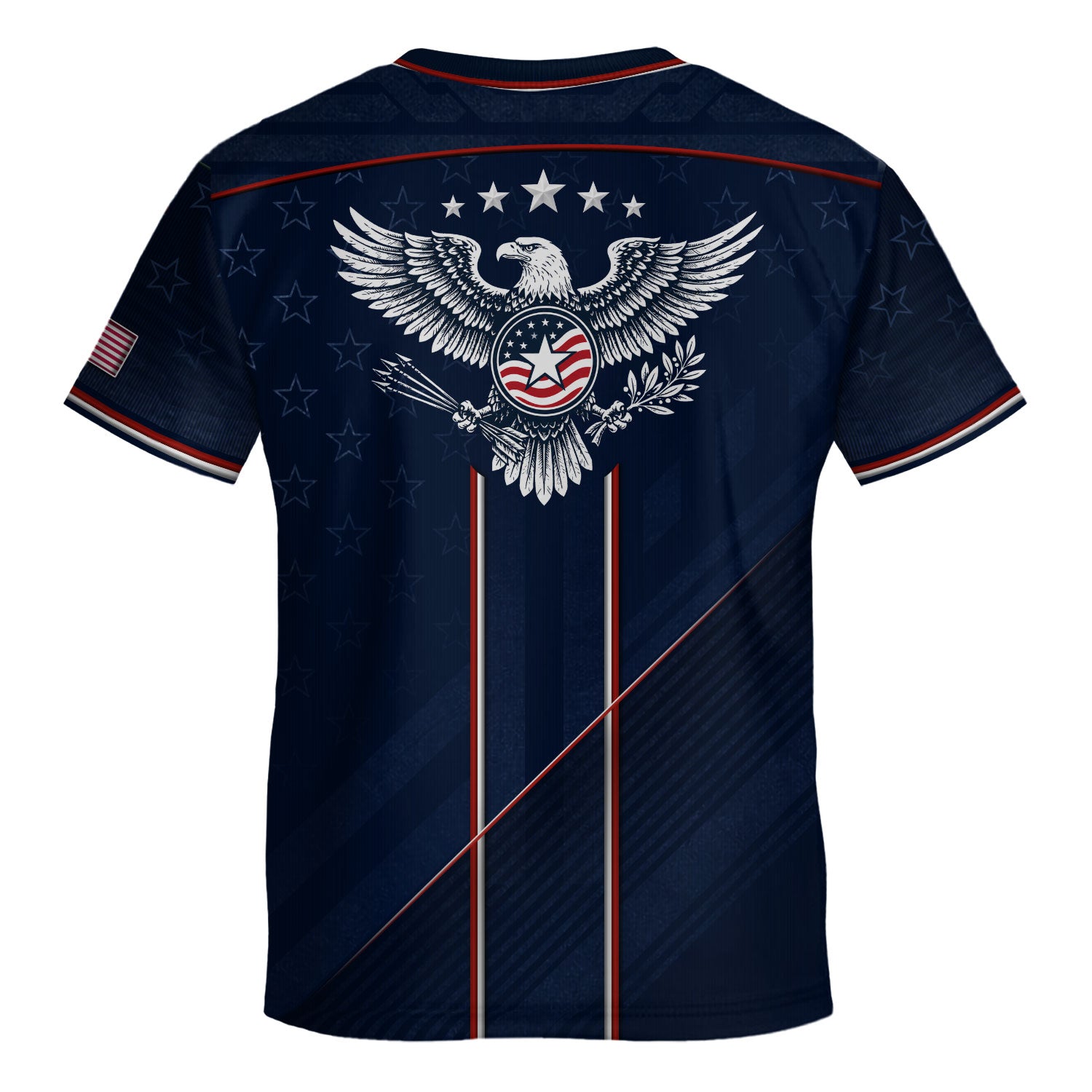 USA Kids Soccer Jersey Set Navy Blue Red Line Youth Football Outfit