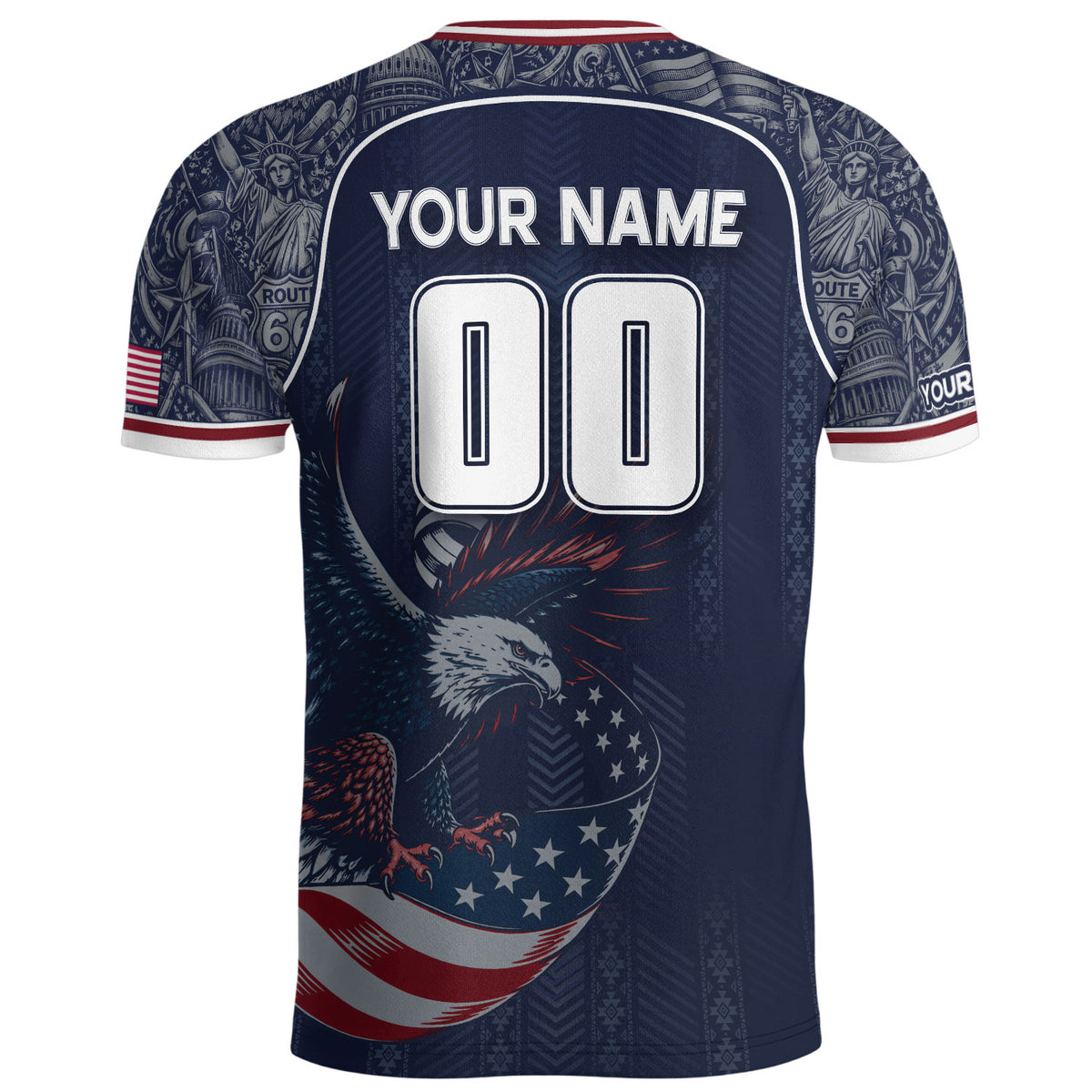 USA Eagle Soccer Jersey Style Adult Shirts Custom Name Number Personalized Top - Rust Field Wear