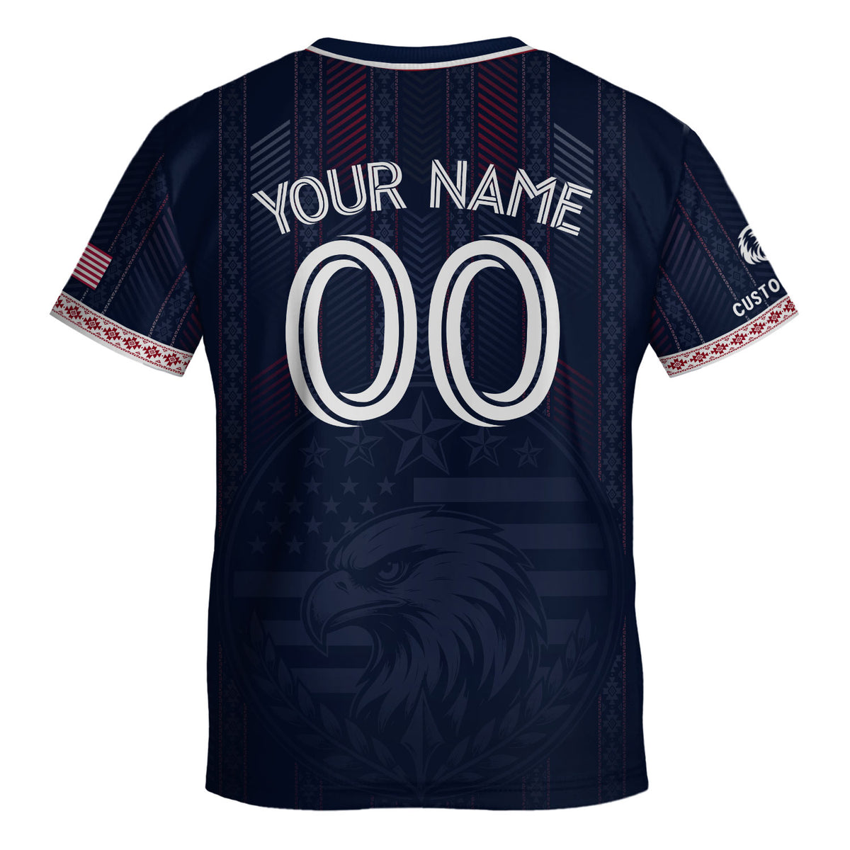 Personalized Youth Soccer Jersey Style Custom Name Number USA Kids Activewear Top - Rust Field Wear