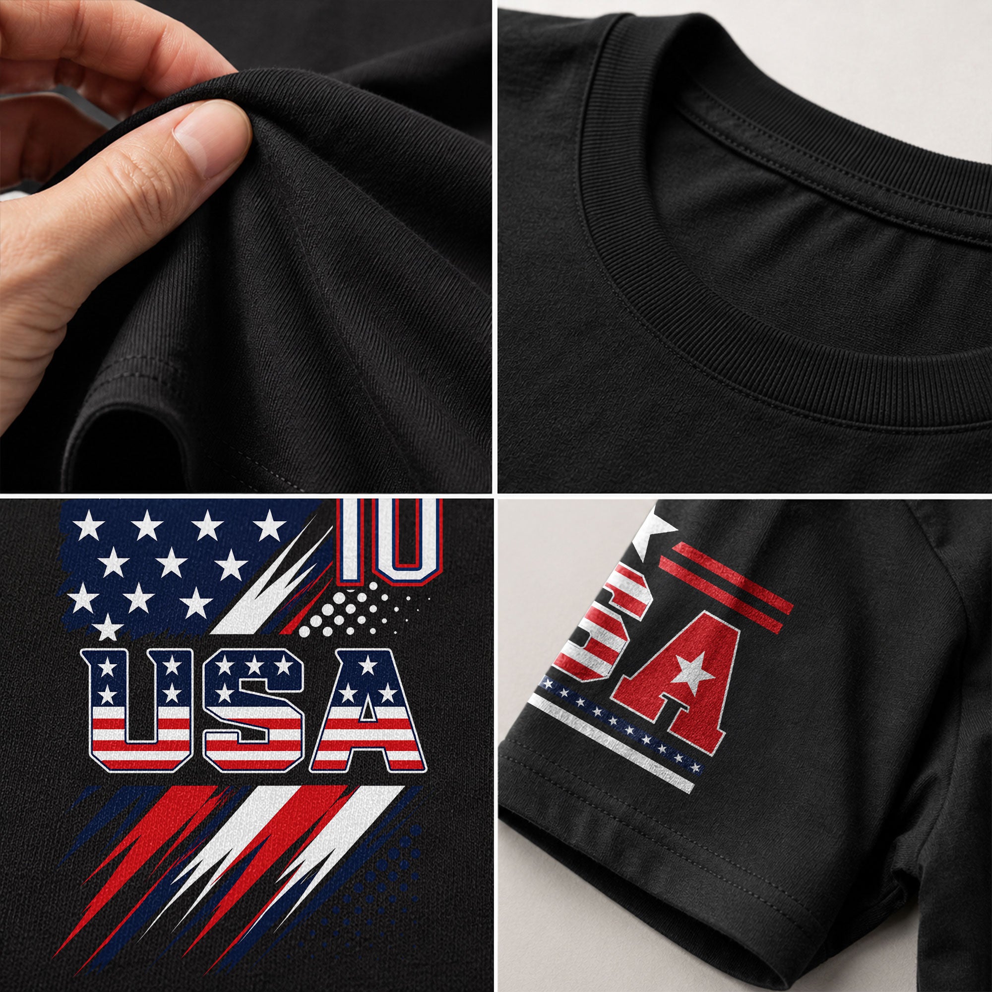 USA Number 10 Sport Tee Patriotic Stars And Stripes Graphic Mens Casual Fashion Shirt - Rust Field Wear