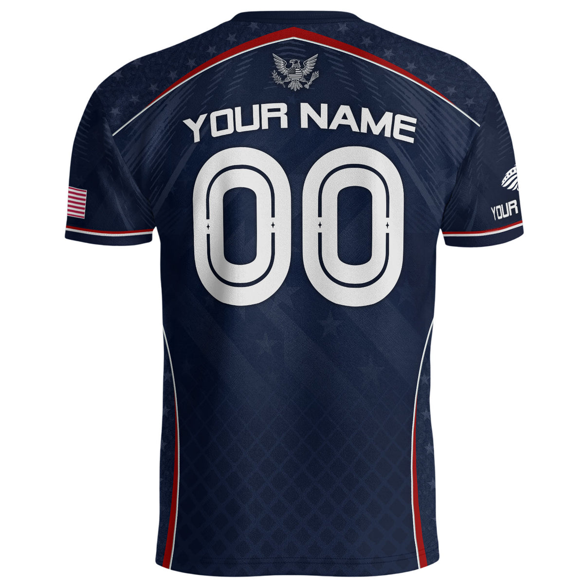 USA Soccer Jersey Custom Name Number Patriotic Navy Blue Athletic Sportswear Outfit - Rust Field Wear