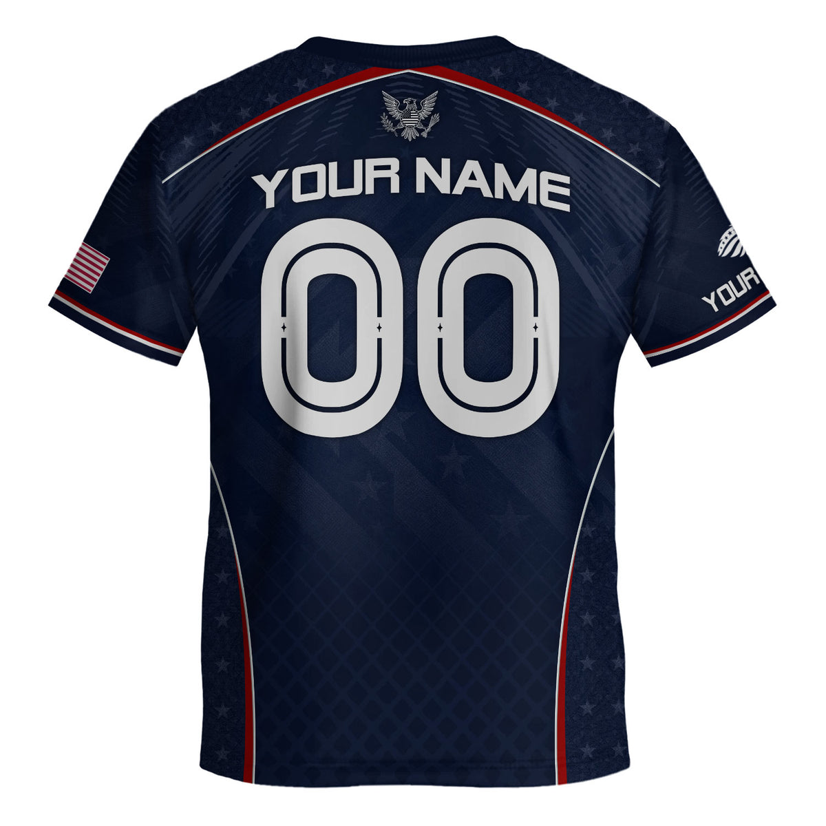 Custom Dark Navy USA Soccer Uniform Personalized Name Number For Kid - Rust Field Wear