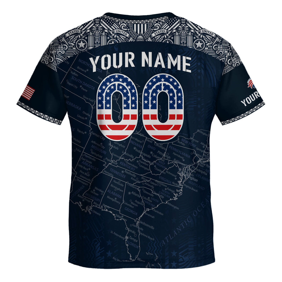 Custom Navy Blue USA Soccer Jersey and Shorts Kid Personalized Name Number - Rust Field Wear