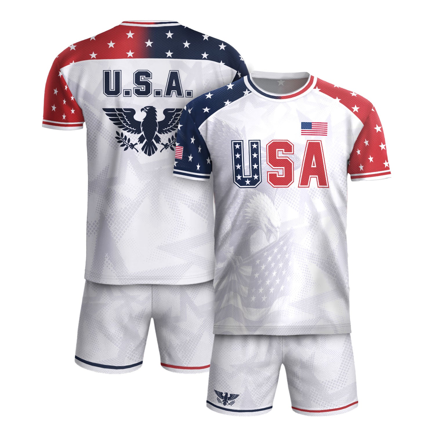 USA Soccer Jersey Adult Patriotic Eagle Shirt American National Football Team Tee