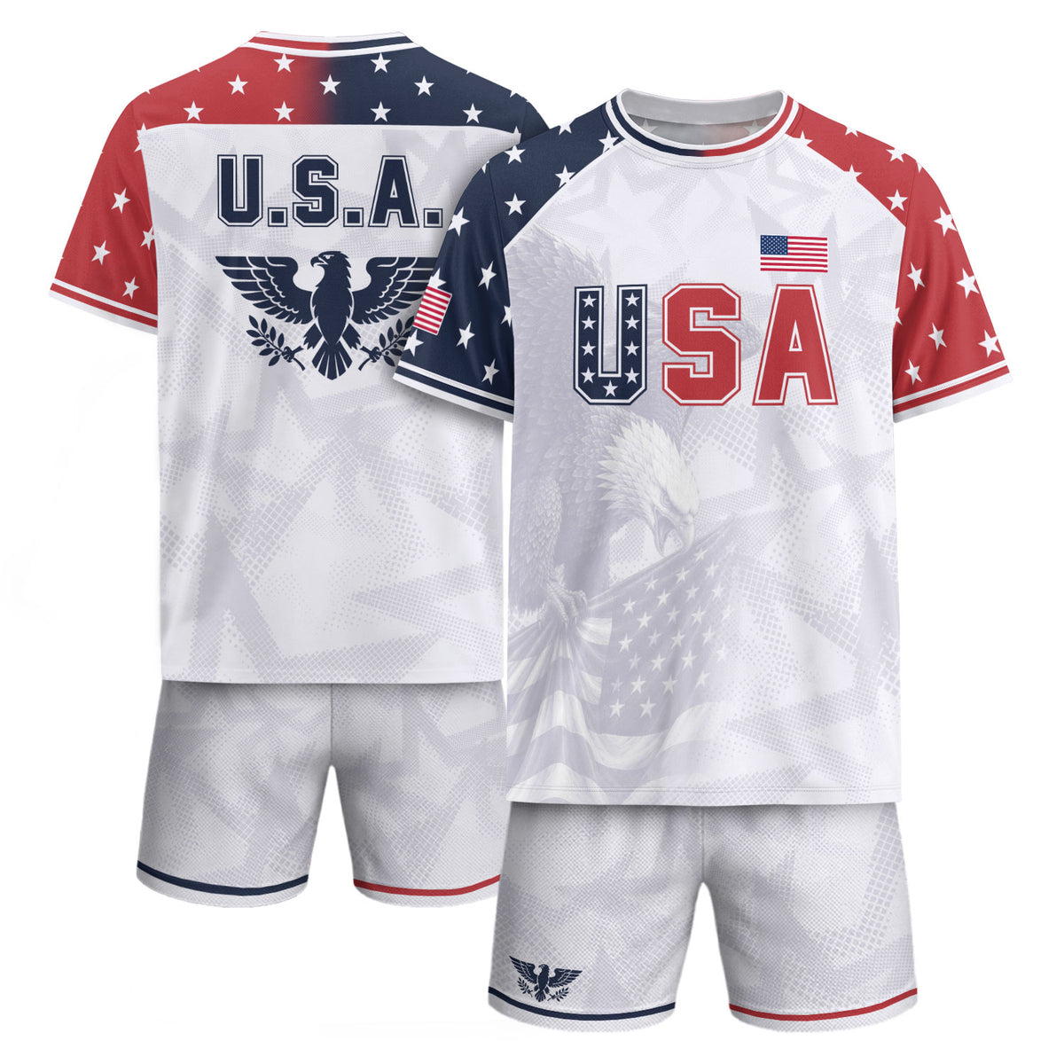 USA Soccer Jersey Adult Patriotic Eagle Shirt American National Football Team Tee