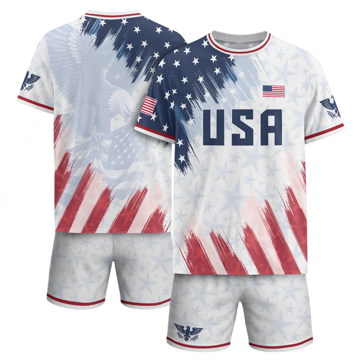 USA Soccer Jersey Adult Patriotic Eagle Athletic Shirt United States Soccer Tee