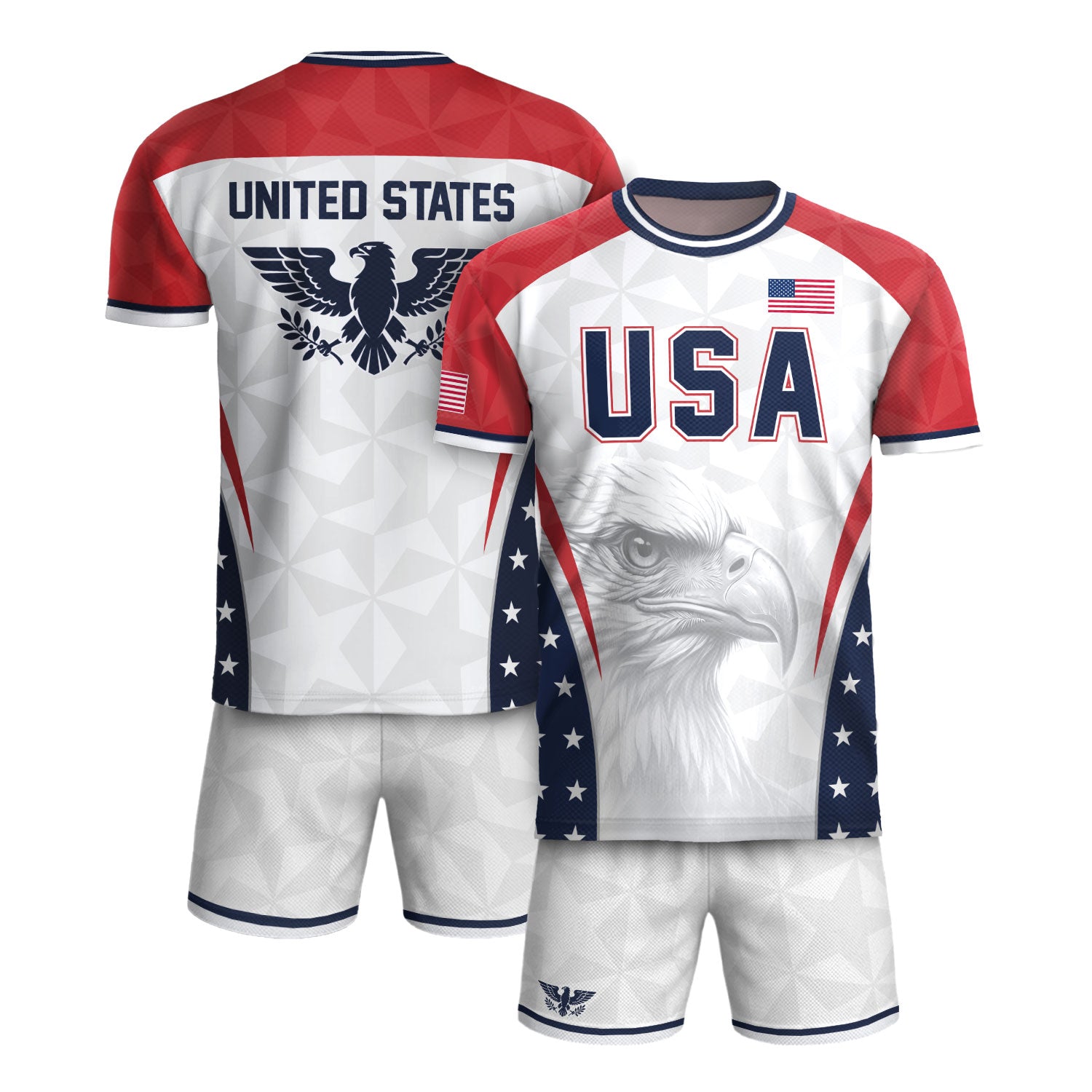 USA Soccer Jersey Adult United States Patriotic Eagle Shirt American Football Tee