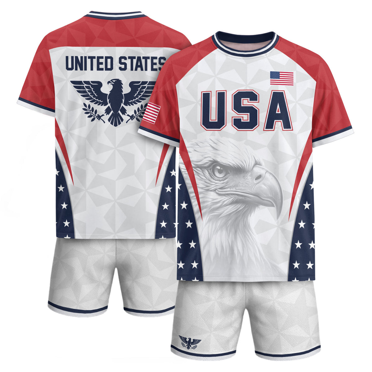 USA Soccer Jersey Adult United States Patriotic Eagle Shirt American Football Tee