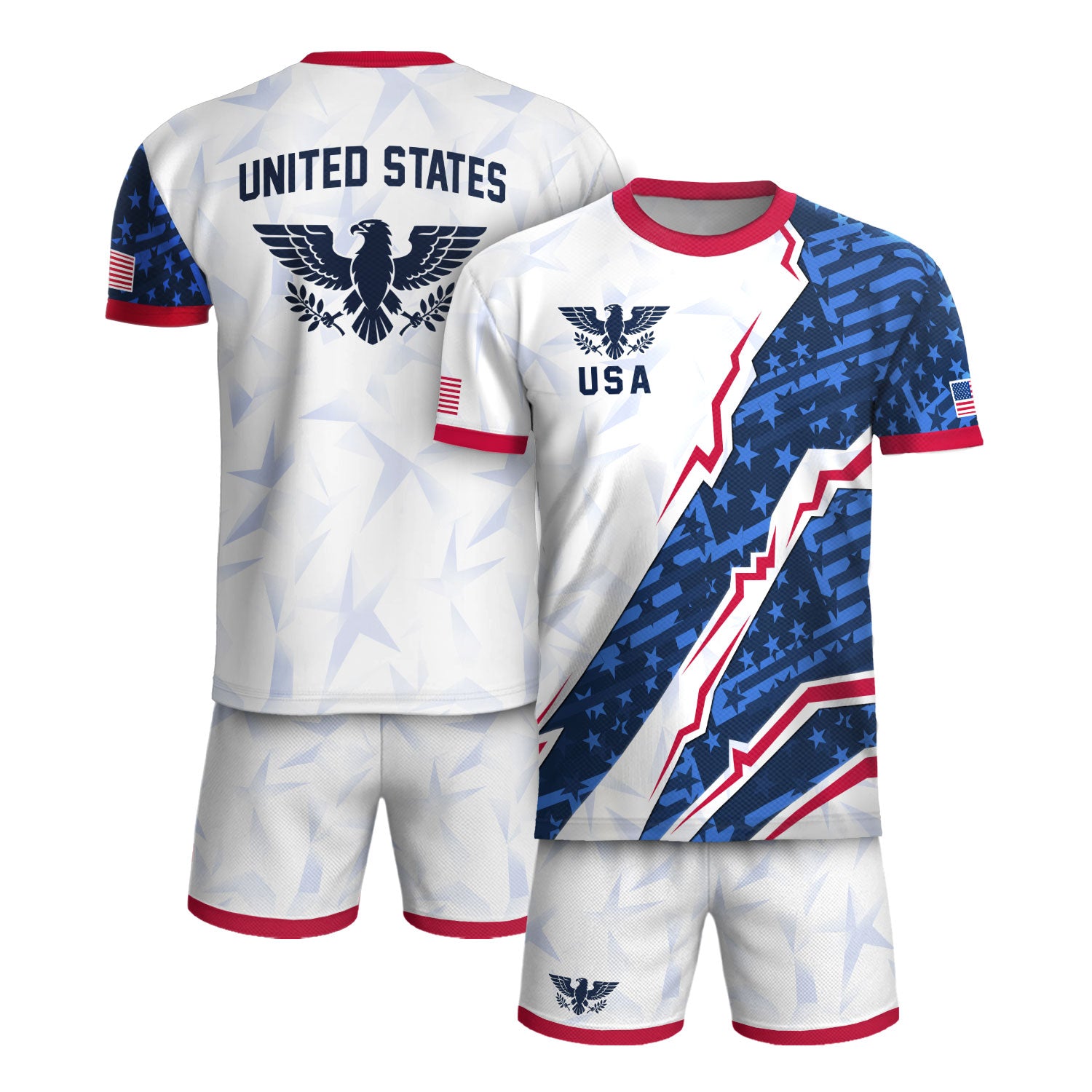 USA Eagle Soccer Jersey Adult American Pride Patriotic Soccer Fan Graphic Shirt