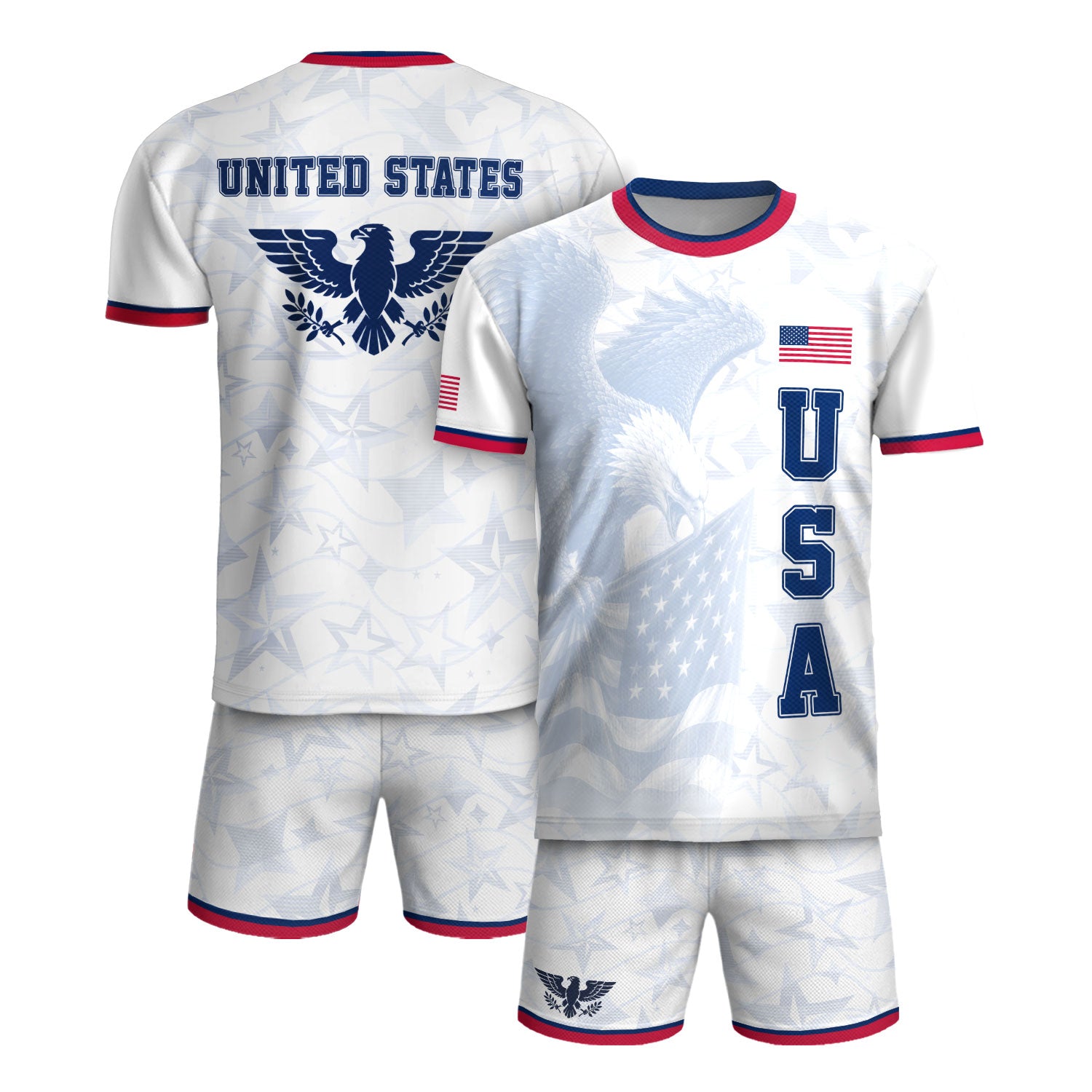 USA Eagle Soccer Jersey Adult Patriotic American Flag Soccer Fan Independence Day Shirt