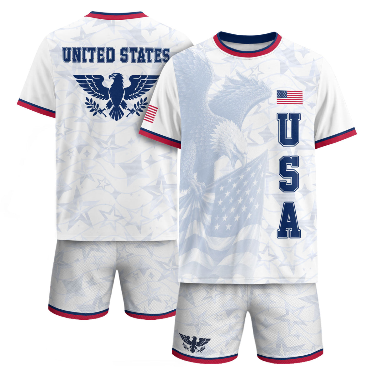 USA Eagle Soccer Jersey Adult Patriotic American Flag Soccer Fan Independence Day Shirt