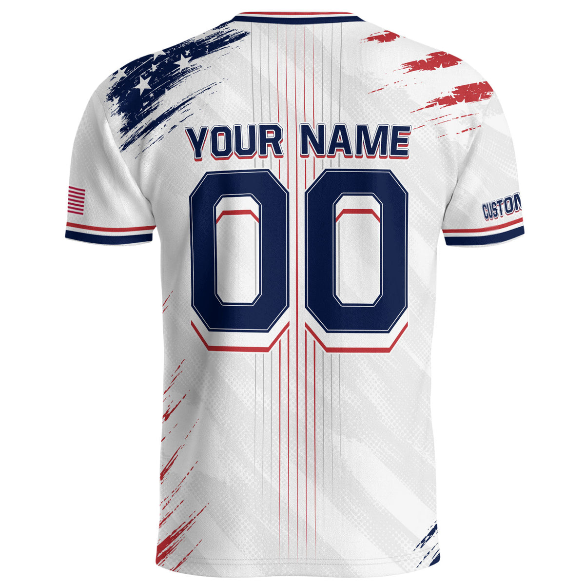 Custom USA Soccer Jersey Men White Brush Stroke Name Number Football Shirt - Rust Field Wear