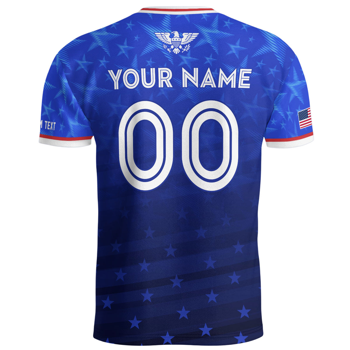 USA Soccer Jersey Blue Personalized American Football Shirt All Over Stars Print Men - Rust Field Wear