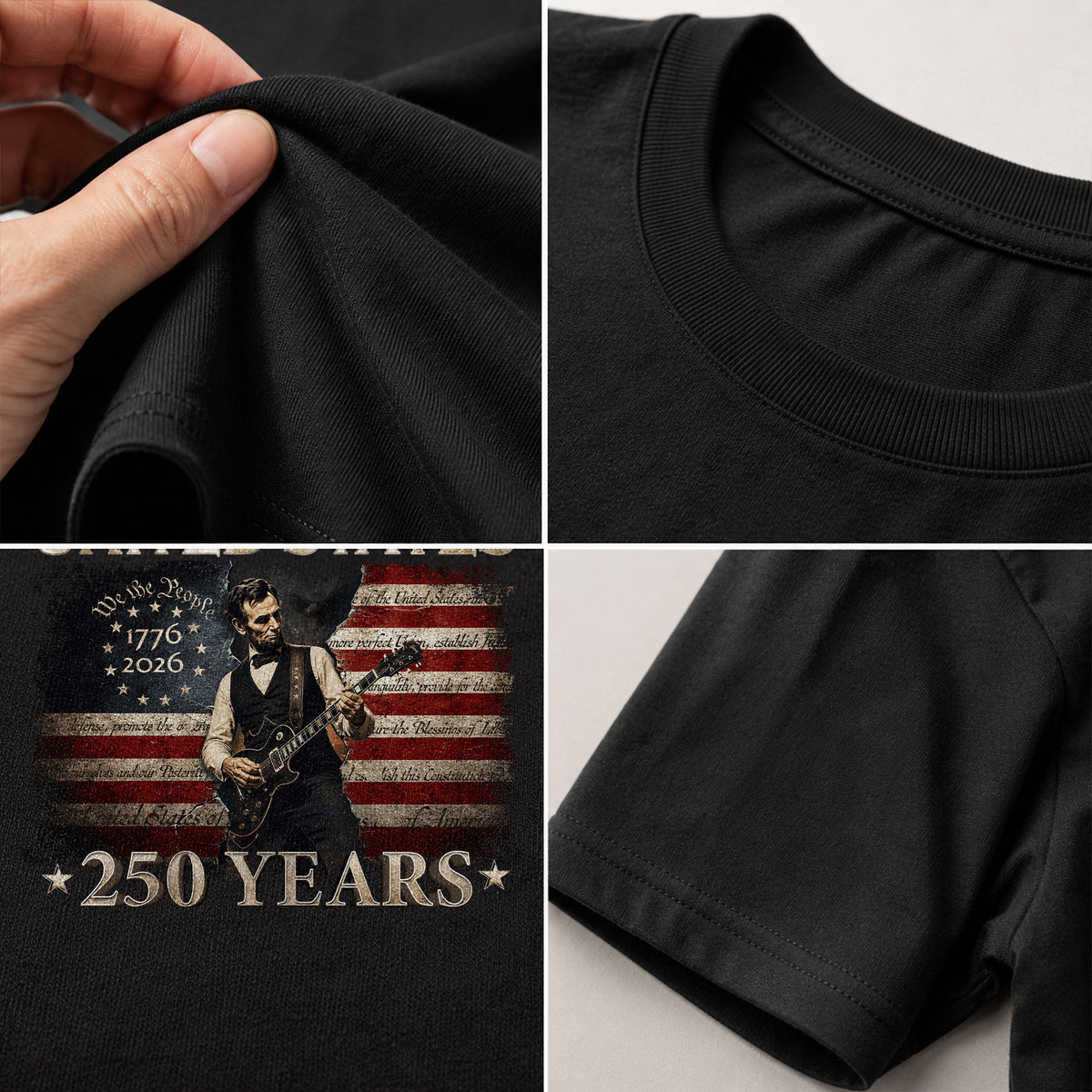 Lincoln 1776-2026 Patriotic Graphic T Shirt - Unisex Summer Tee for History Fans - Rust Field Wear