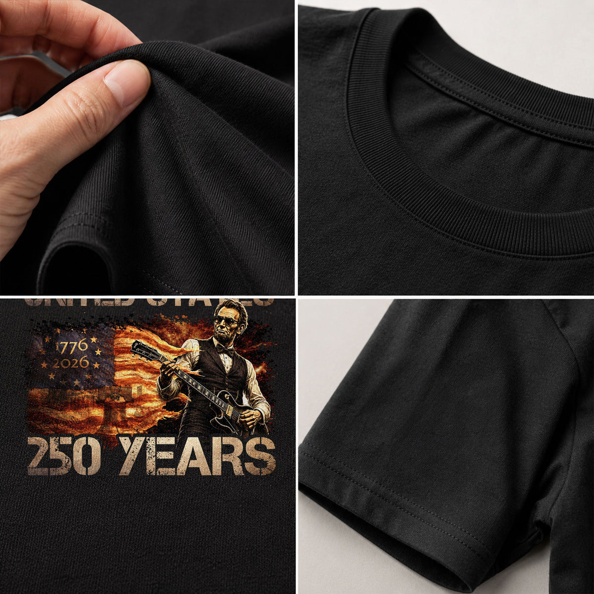 Abraham Lincoln 1776-2026 Patriotic Graphic Tee - Unisex Summer Apparel for Fans - Rust Field Wear