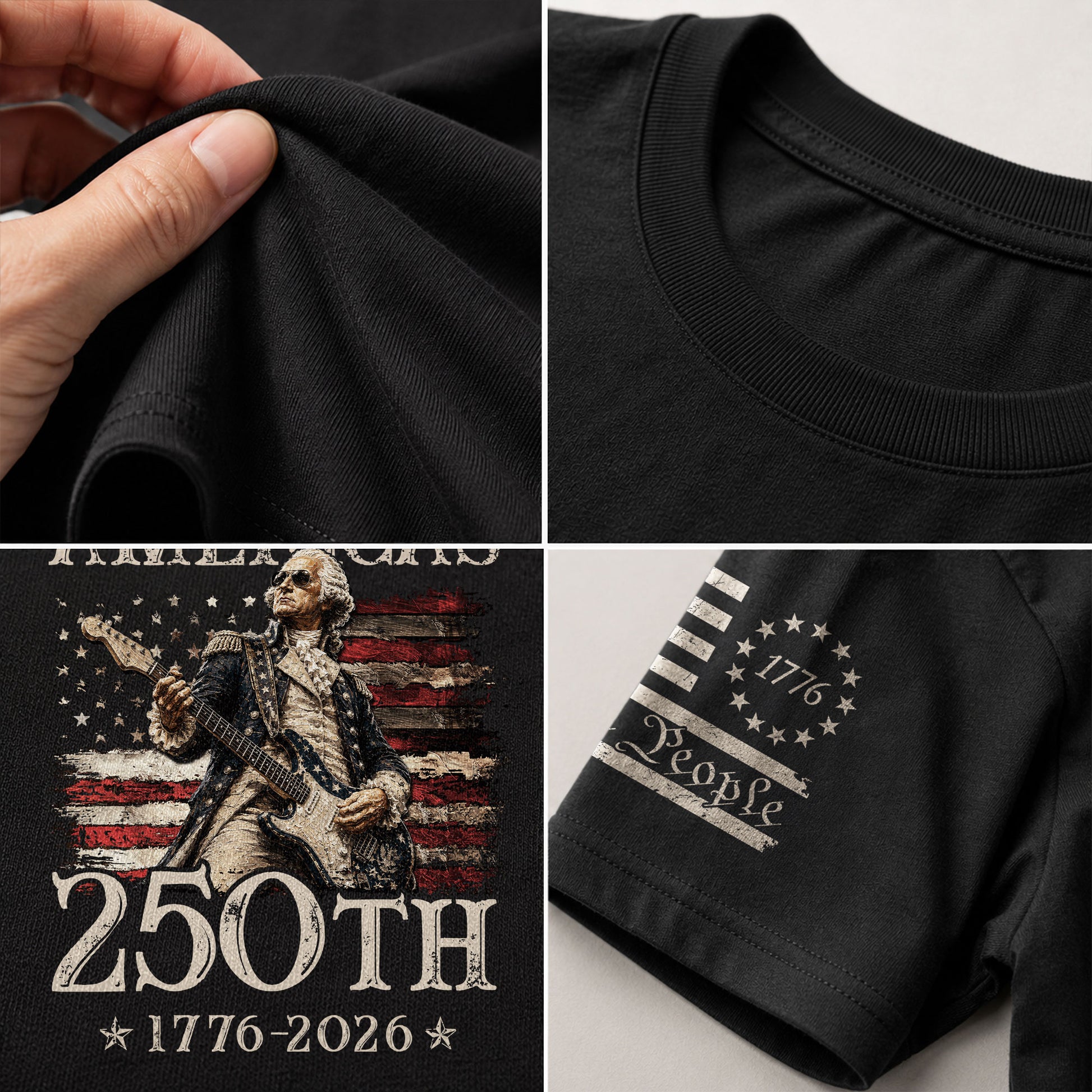 Iconic George Washington Guitar Shirt 1776-2026 Patriotic Graphic Tee Heritage Apparel Gift - Rust Field Wear