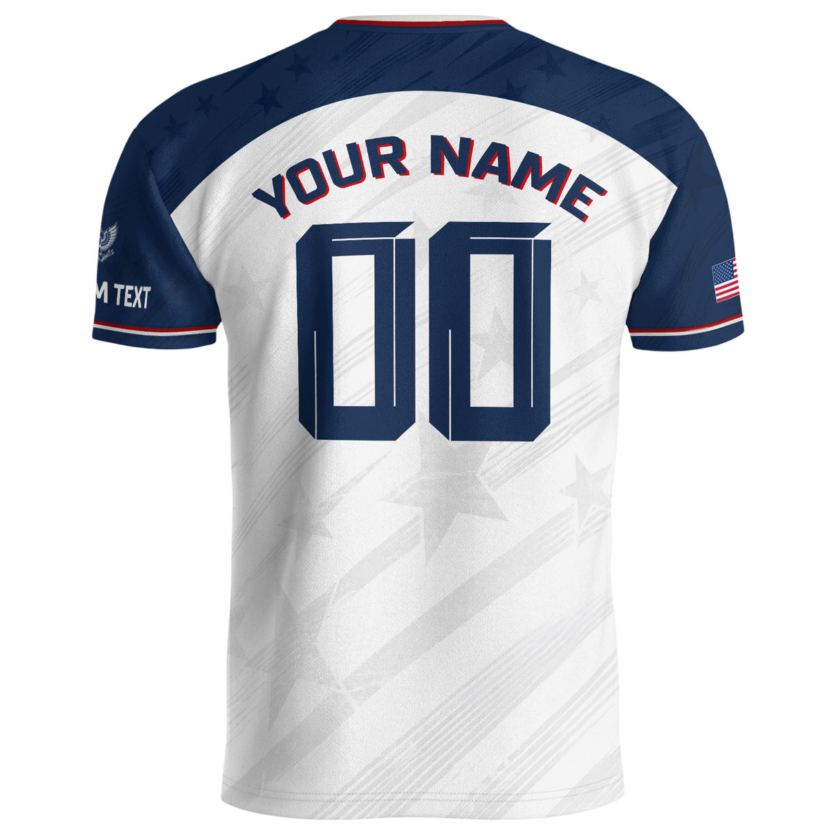 Custom Adult USA Soccer Jersey White Red Blue Patriotic American Team Football Shirt - Rust Field Wear