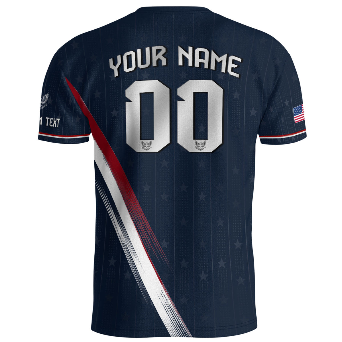 Custom Adult USA Soccer Jersey Navy Blue Patriotic American Eagle Team Football Shirt - Rust Field Wear