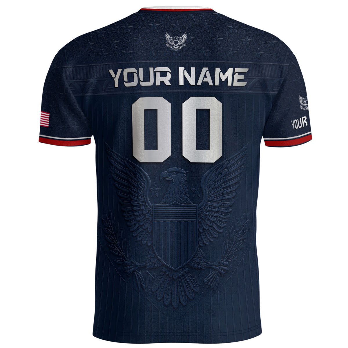 Adult Custom USA Soccer Jersey Personalize Name Number Patriotic Graphic Team Shirt - Rust Field Wear