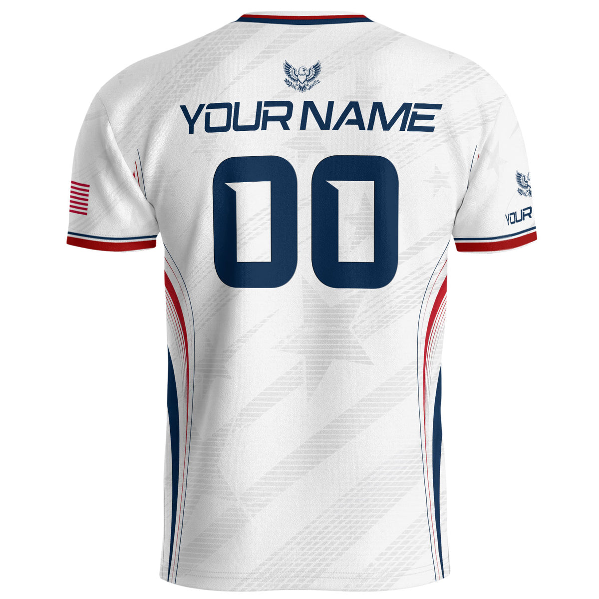 Custom White USA Soccer Jersey Personalized Adult Name Number Patriotic Sports Uniform - Rust Field Wear