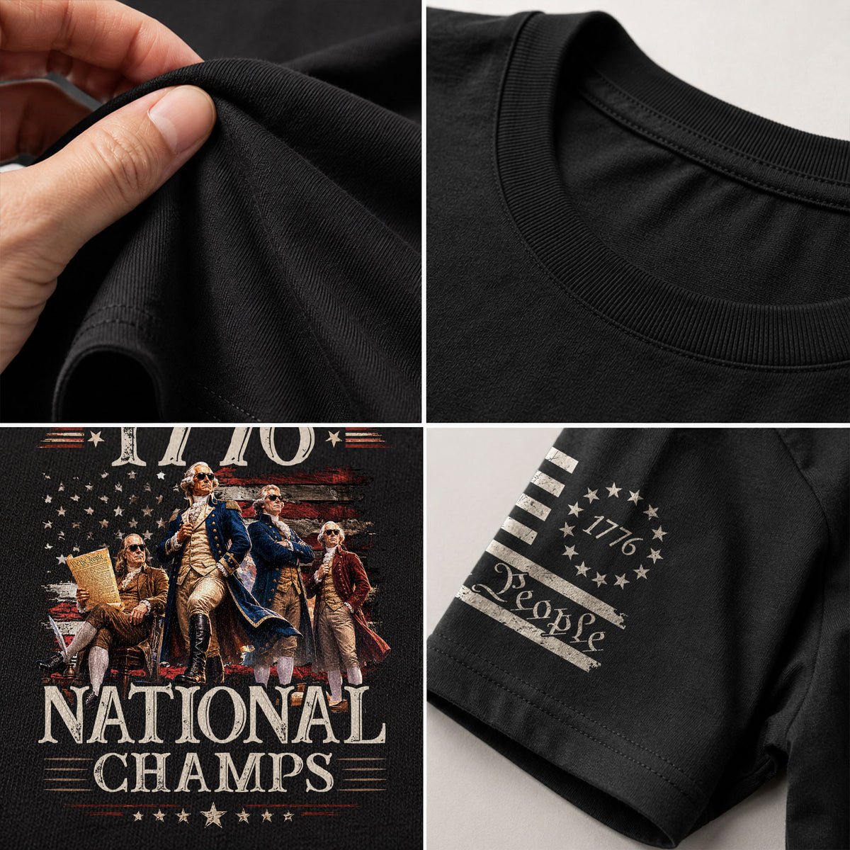 1776 National Champs Shirt Retro Independence Day Men American Pride Graphic Tee - Rust Field Wear