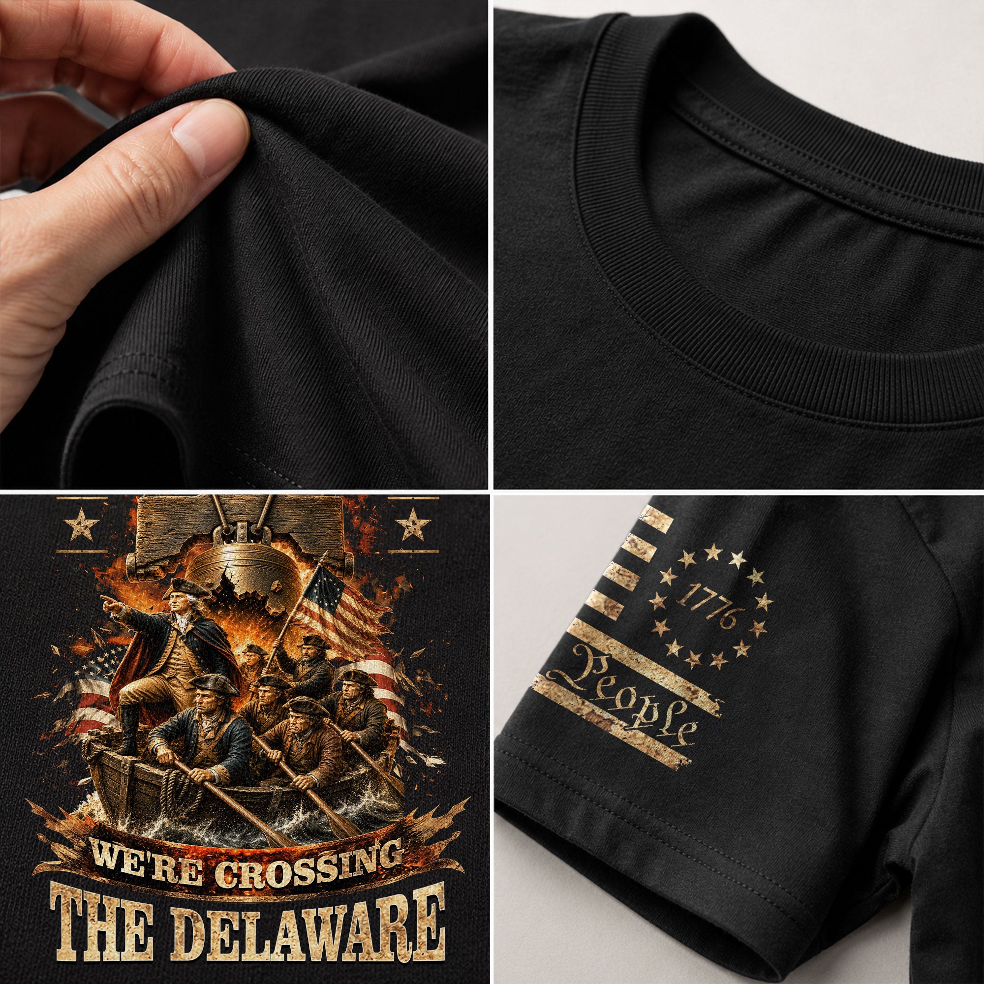 Get In Loser We're Crossing The Delaware T-Shirt Revolutionary War Patriotic Sleeve Tee - Rust Field Wear